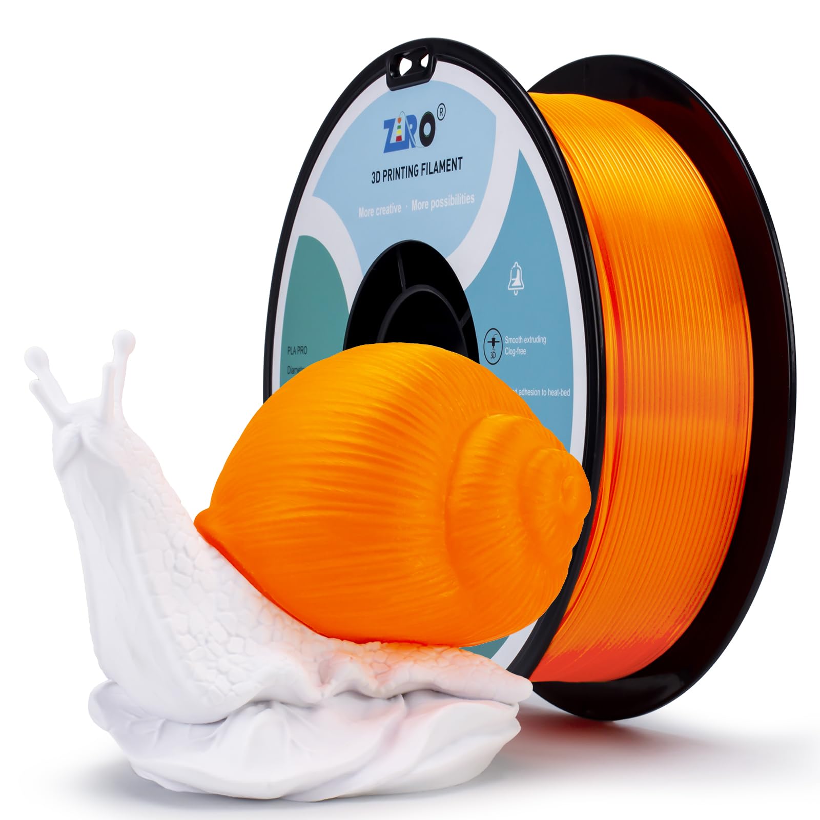 ZIRO PLA Filament 1.75mm, 3D Printing Filaments Translucent Series, High Light Transmittance Bright Color 3D Printer Material, F