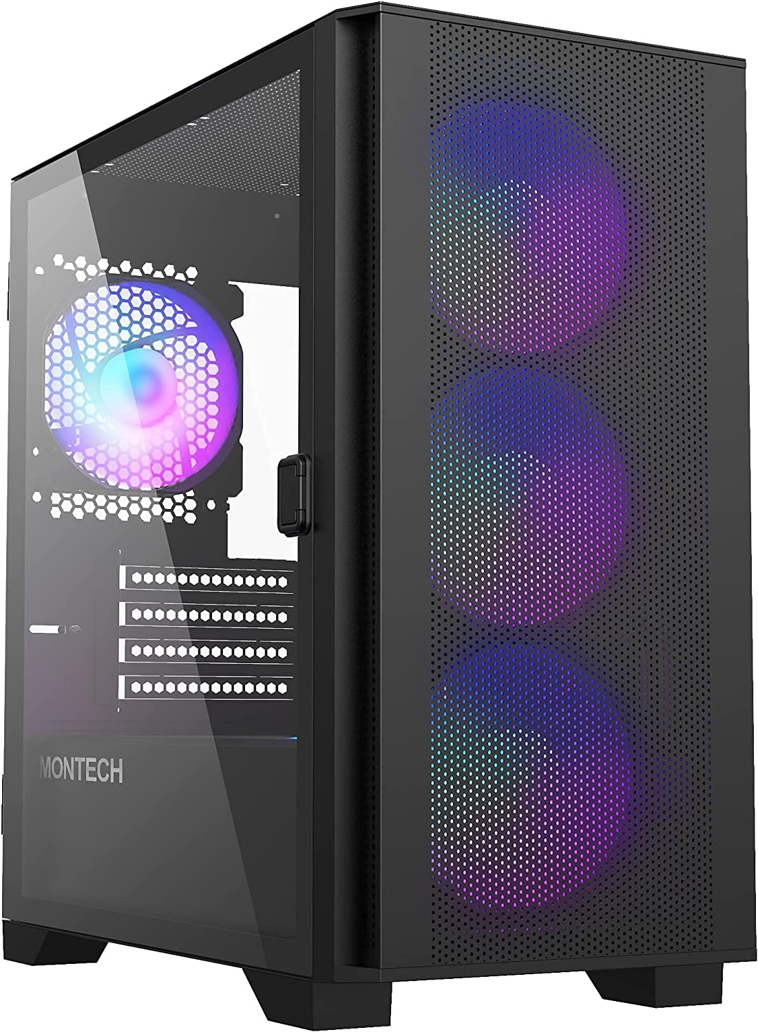 Montech Air 100 Argb Micro-Atx Tower With Four Argb Fans Pre Installed, Ultra-Minimalist Design, Fine Mesh Front Panel, High Air