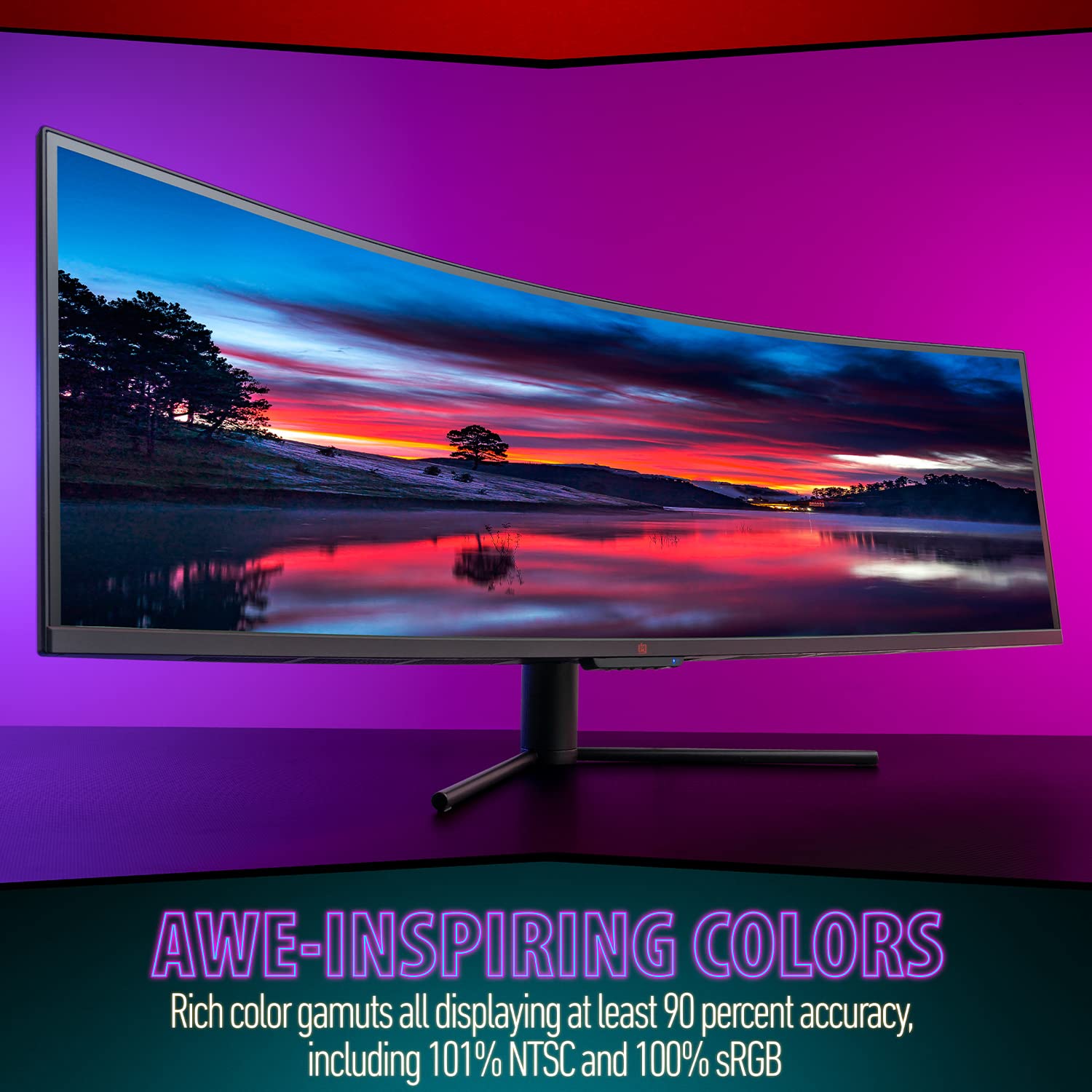 Deco Gear 49'' Curved Ultrawide 5K Gaming Monitor, 32:9, 120 Hz, 101% Ntsc 100% Srgb, Adjustable, Home Office And Entertainment