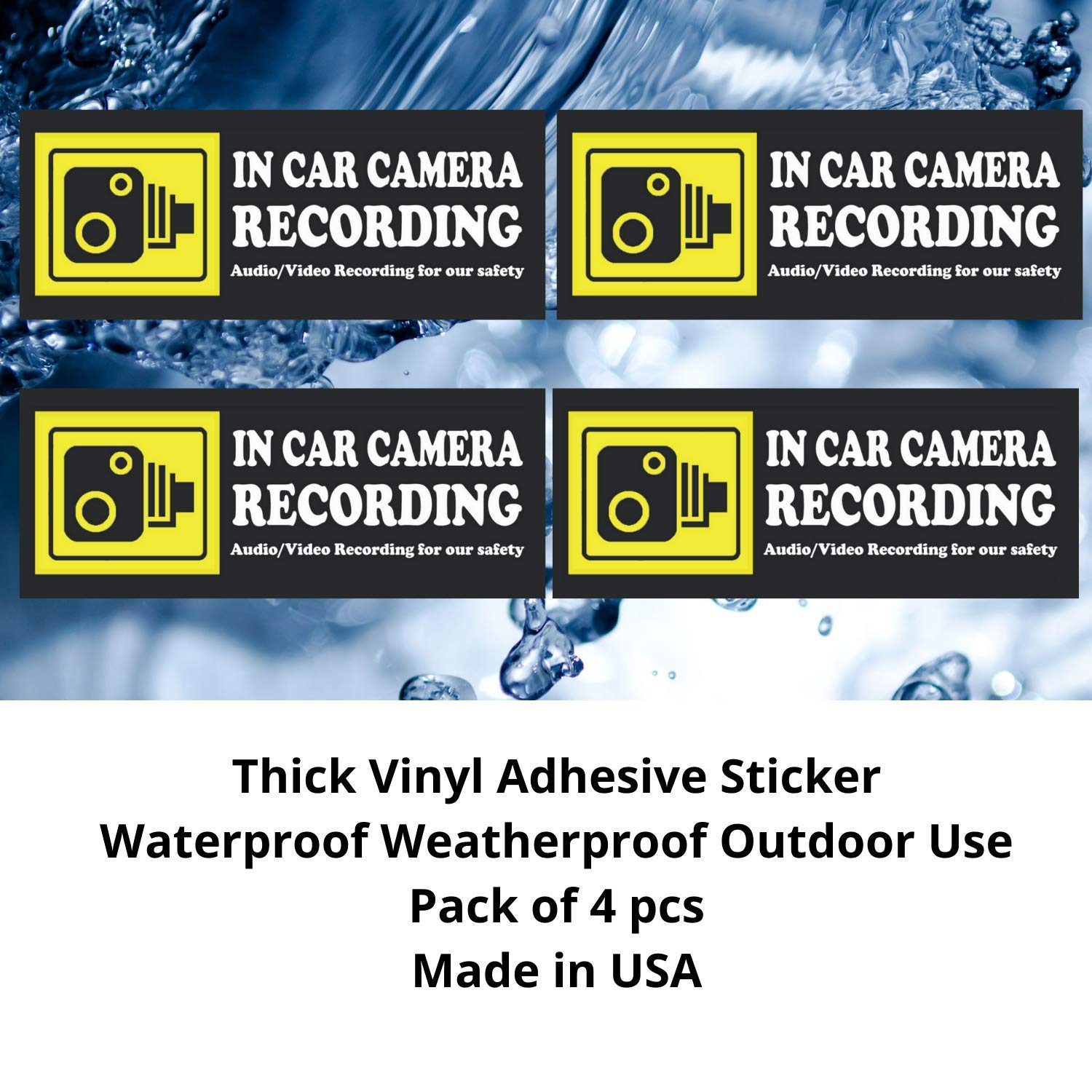 In Car Camera Recording Sticker   Camera Stickers Signs For Rideshare Driver Dashcam In Car Stickers Decals Video Recording Stic