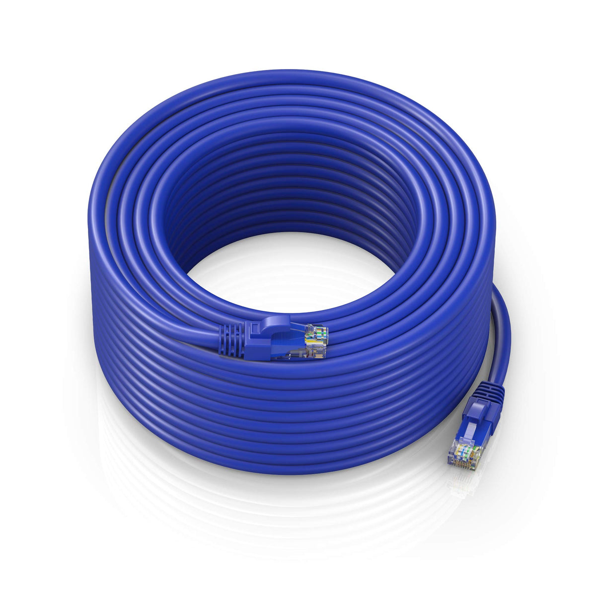 Maximm Ethernet Cable 200 Ft Cat6 High Speed Internet Network Lan Cable Cord, Outdoor Waterproof (Blue)