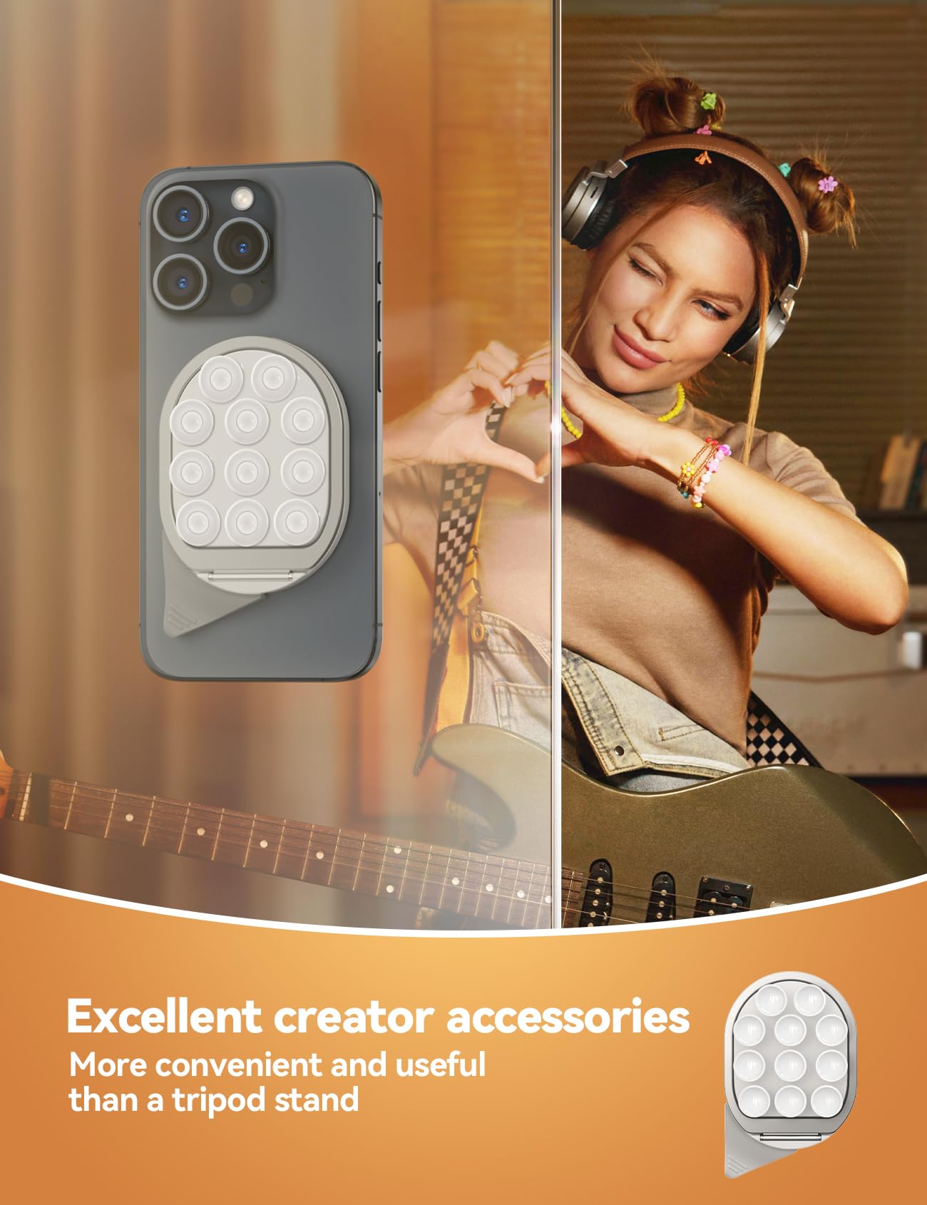 Joyroom Suction Cup Phone Mount, Magsafe Phone Grip With Pull Ring, Phone Suction Grip For Iphone Samsung Android, Cell Phone Gr