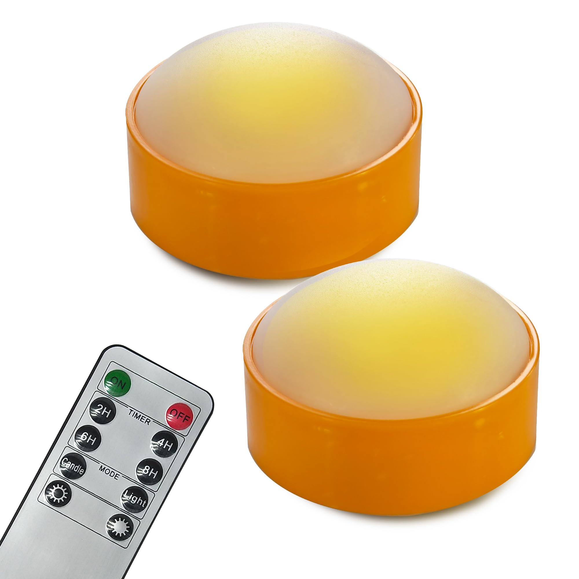 2Wdecor 2 Pack Halloween Led Pumpkin Lights With Remote And Timer Orange Color Flickering Battery Operated Decor Jack O Lantern