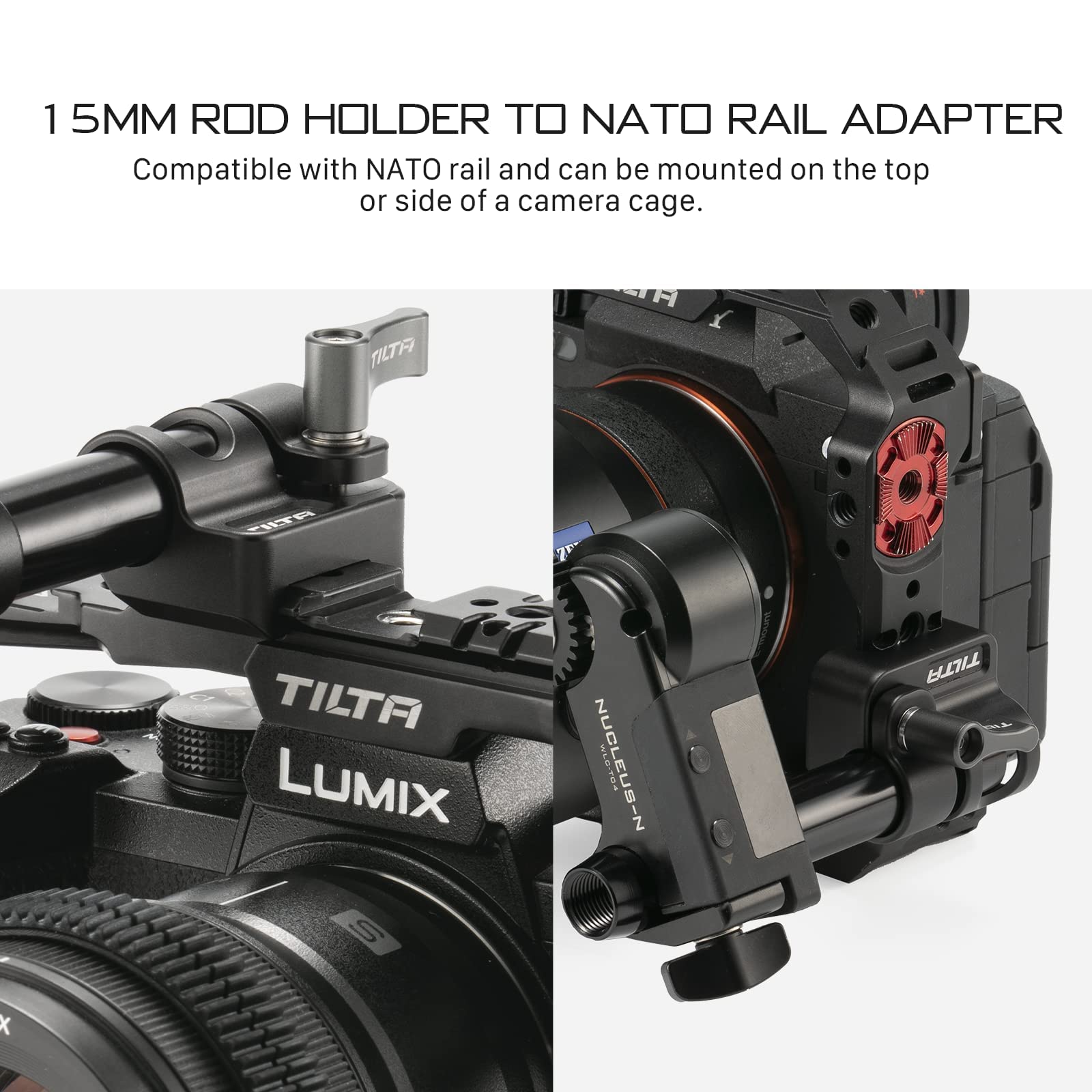 Tilta 15Mm Rod Holder To Nato Adapter Aluminum, Durable And Lightweight, Connect Accessories, Follow Focuses, Lens Supports, Camera Rigs (Black) | Ta 15Rh Nta B