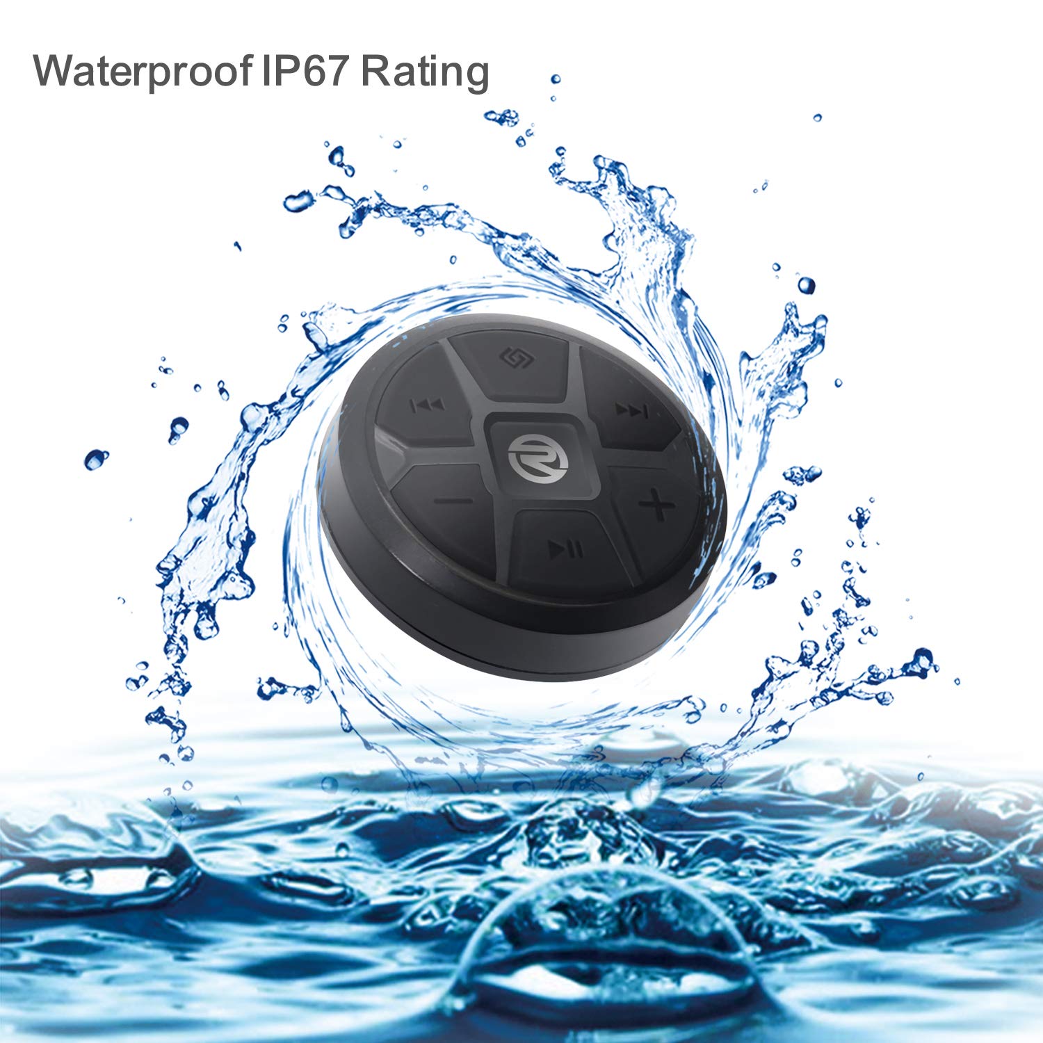 Recoil Waterproof Bluetooth Media Button Steering Wheel Remote Control For Car Bike Motorbike Boat Powersports Compatible Iphone