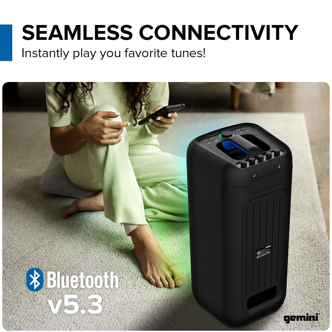 Gemini Sound Ggo 2650L Portable Bluetooth Boombox   200W Dual 6.5' Woofers, Led Party Lighting, Tws Pairing, Wireless Mic, Usb, Aux, Rechargeable Battery, 9Hr Play Time