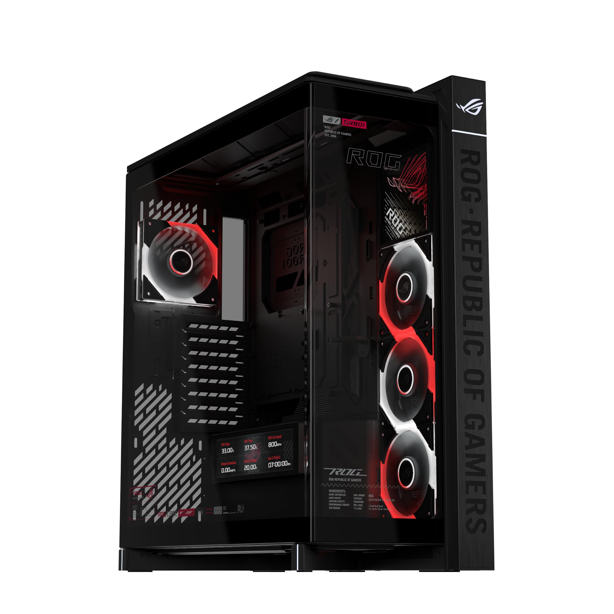 Asus CS ROG CRONOX GR801 CURVE TG SCREEN ARGB BLACK FullTower Curved TG Retail