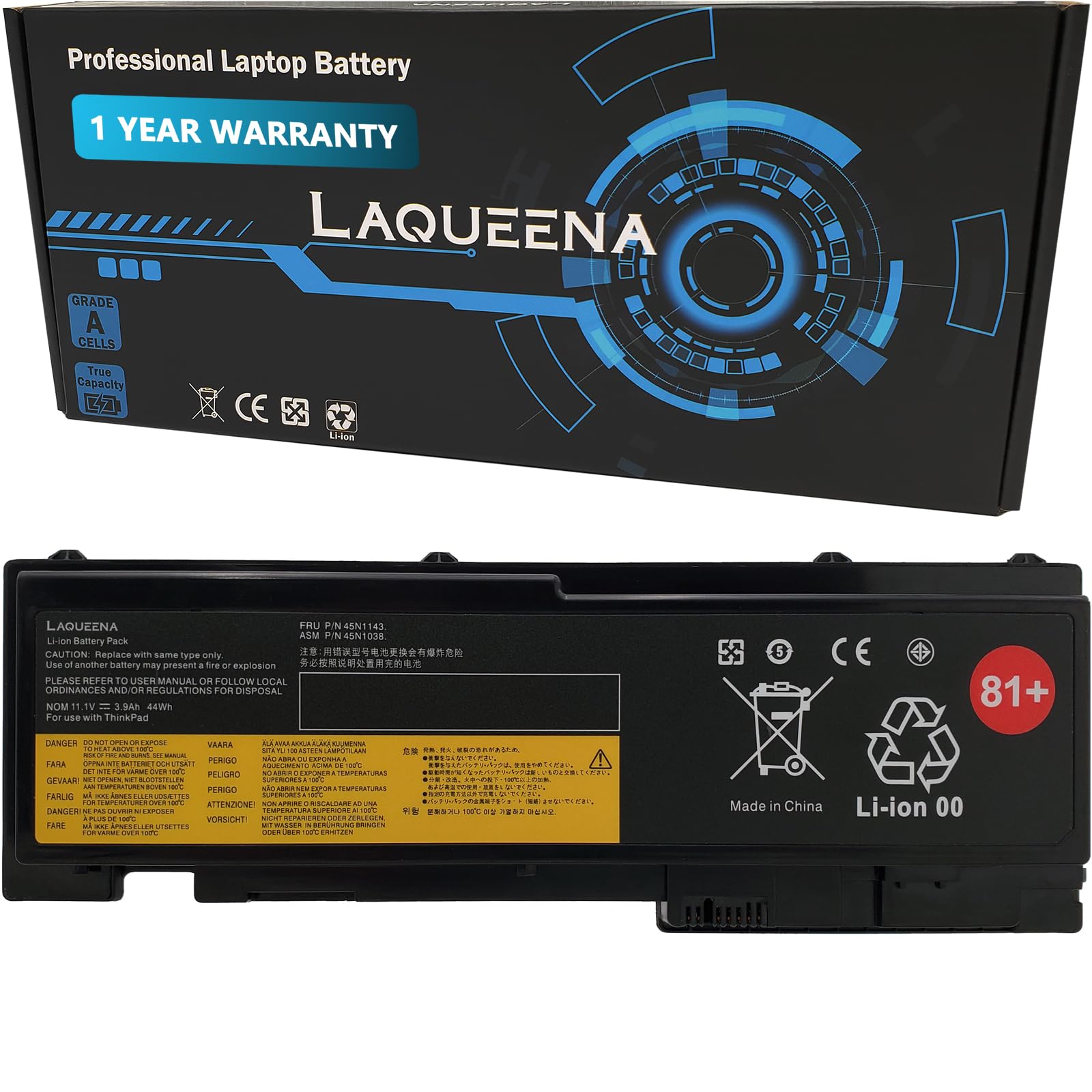 Laqueena 45N1143 Laptop Battery Compatible With Lenovo Thinkpad T420I T420S T430S Series 0A36287 42T4844 42T4845 42T4846 42T4847