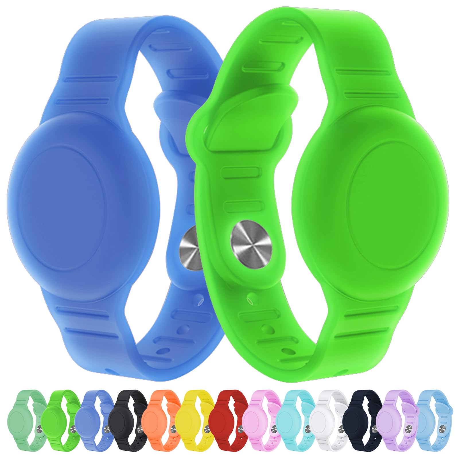 Kahadi 2 Pack Waterproof Airtag Bracelet For Kids, Hidden Silicone Wristband For Airtag, Gps Tracker Case For Air Tag Holder Str