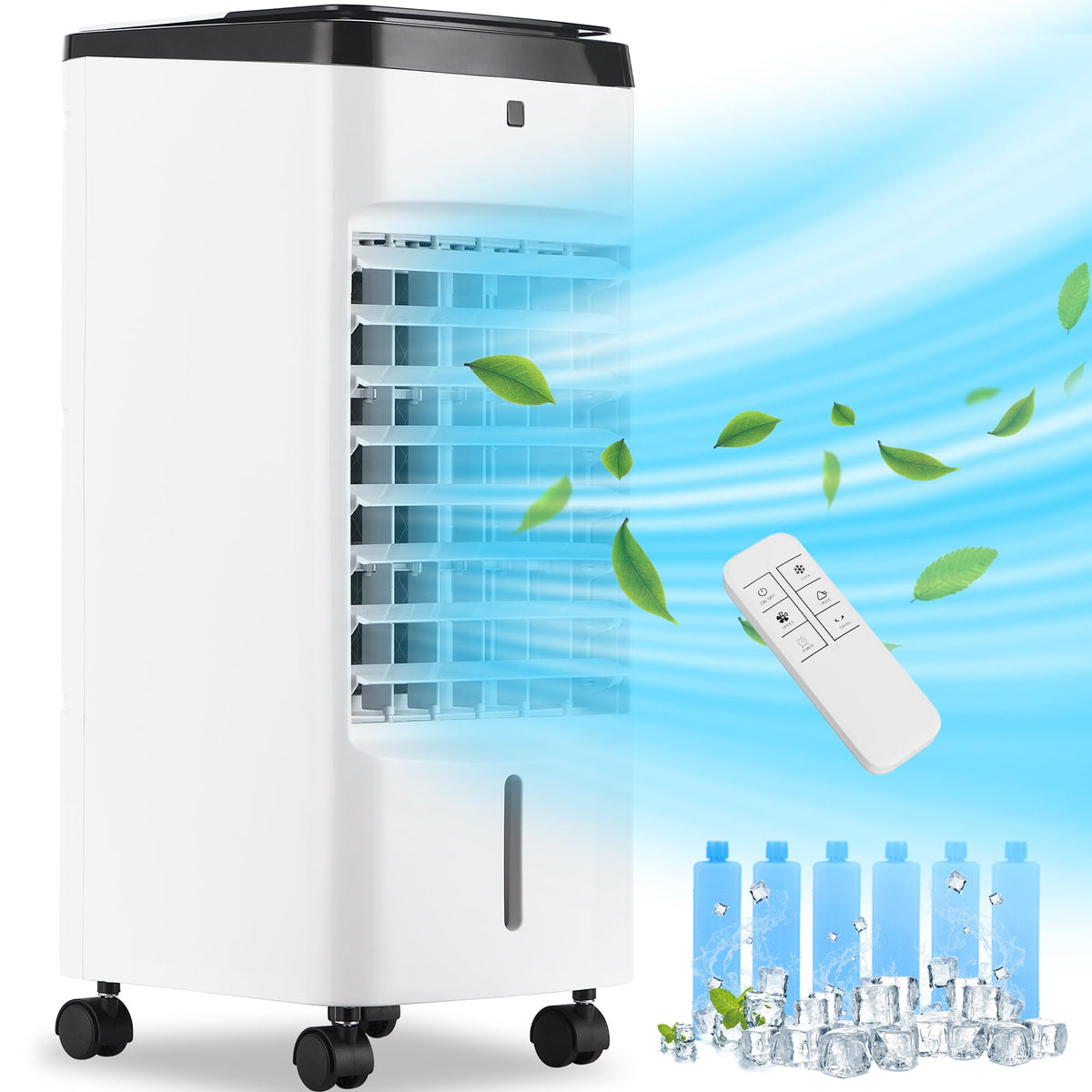 Uthfy Portable Air Conditioners, 3 In 1 Swamp Cooler With 6 Ice Packs, Evaporative Air Cooler With 120Oscillation, 12H Timer, 3
