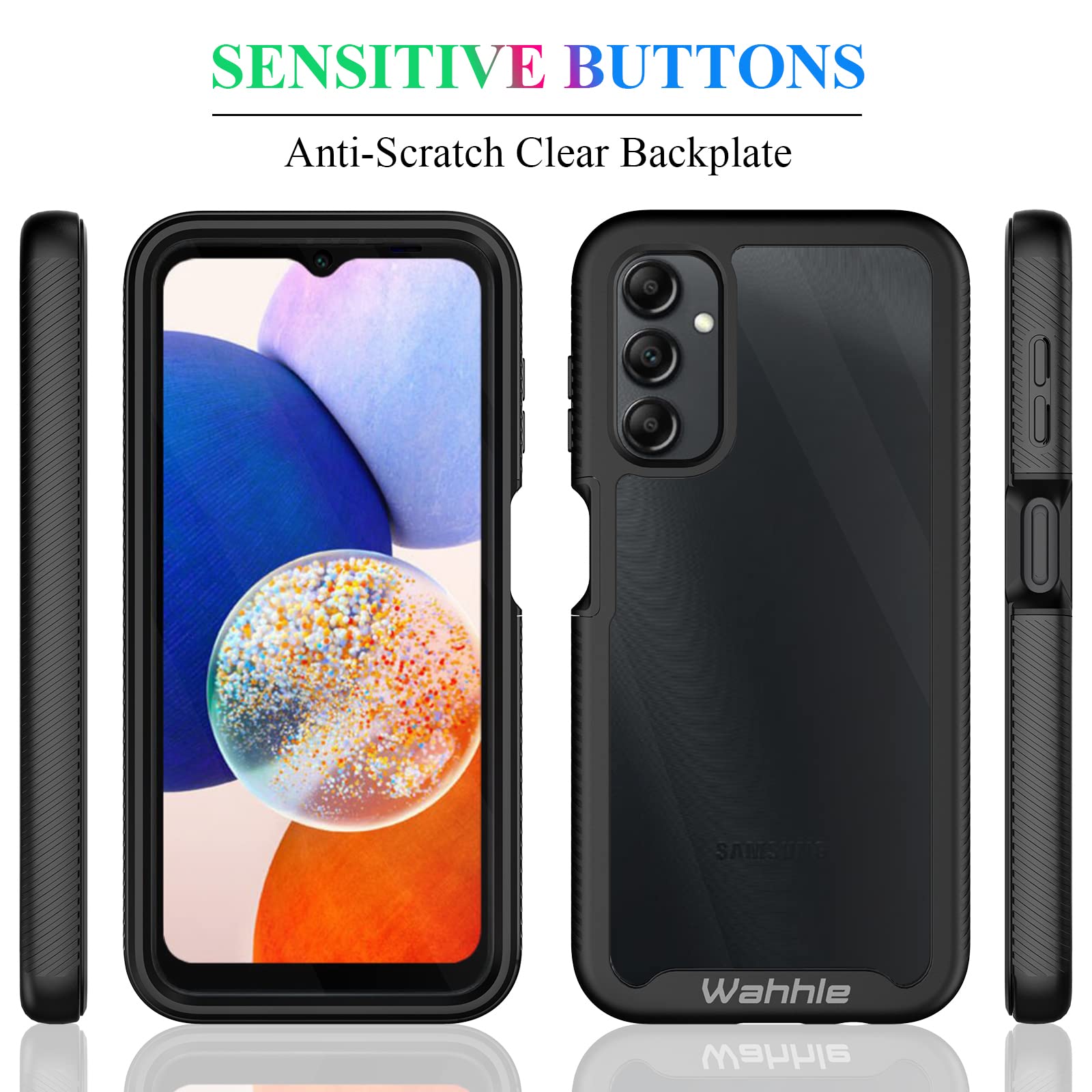 Wahhle Compatible With Samsung Galaxy A14 5G Case, Built In Screen Protector Full Body Shockproof Slim Fit Bumper Protective Pho