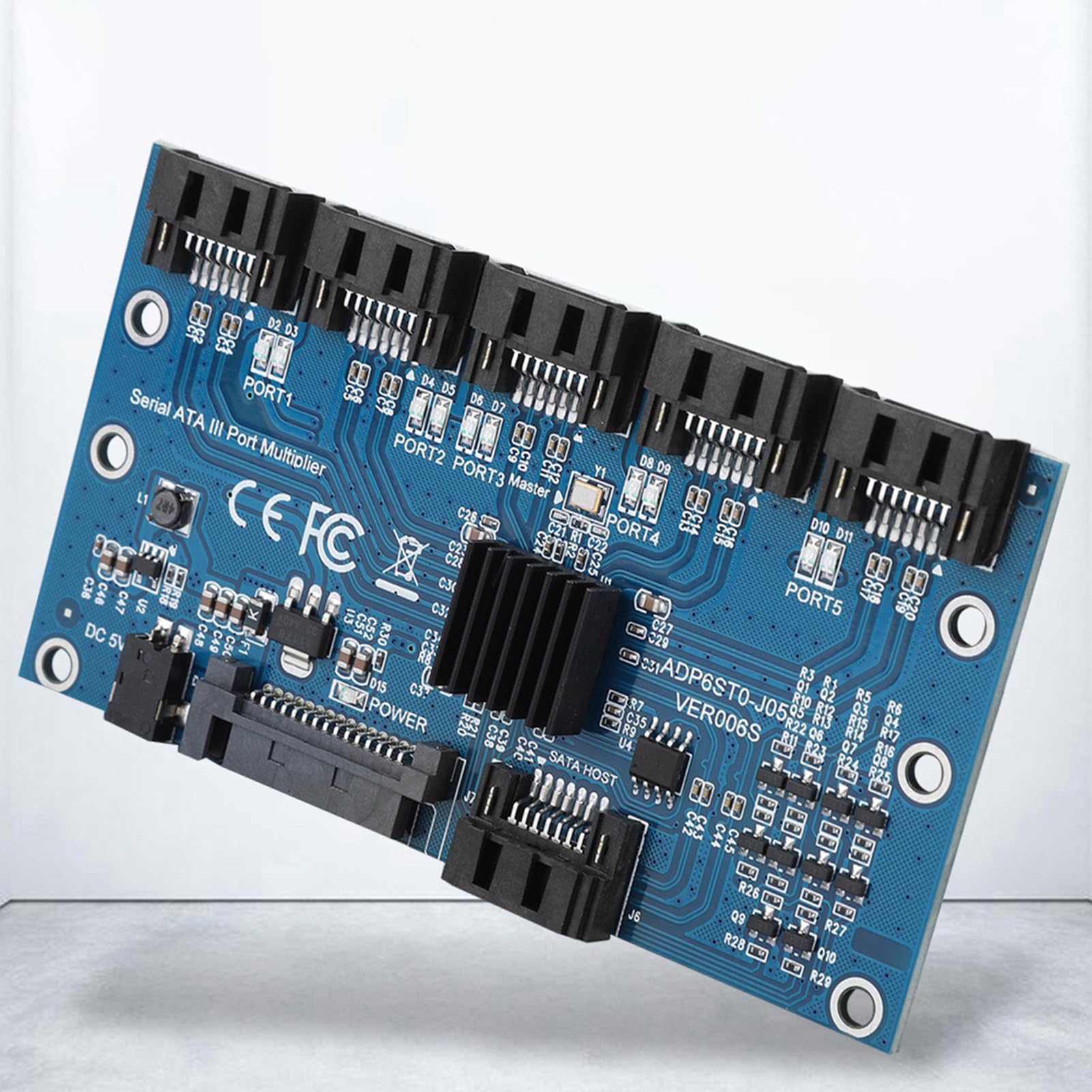 Sata3.0 1 To 5 Hard Disks Multiplier Adapter Converter Motherboard 6Gbps Interface Riser Support Pm, Jmicron, Adp6St0 J05, Adp6S