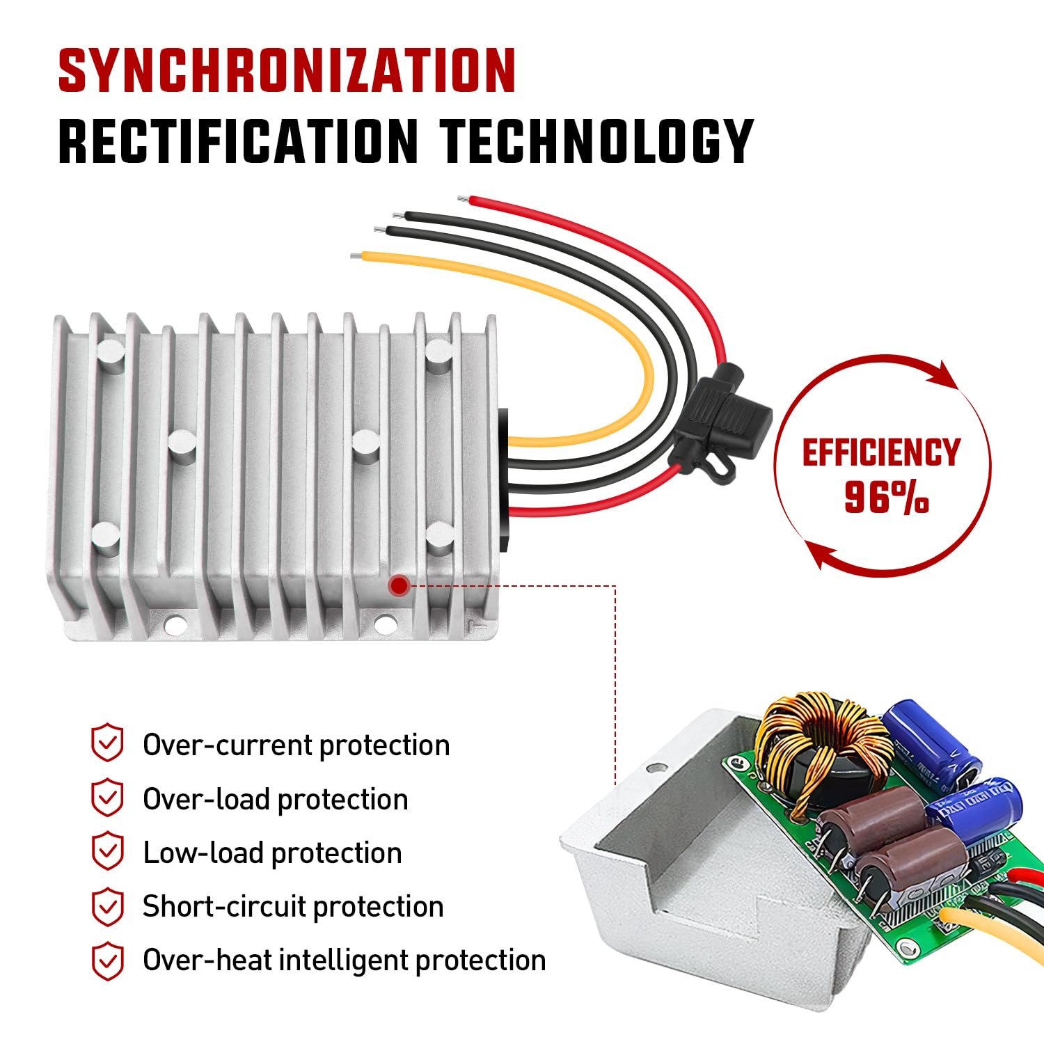 Nilight 48V 36V To 12V Voltage Converter 360W 30A Voltage Regulator Step Down To 12Vdc Waterproof Dc To Dc Converter Reducer Pow