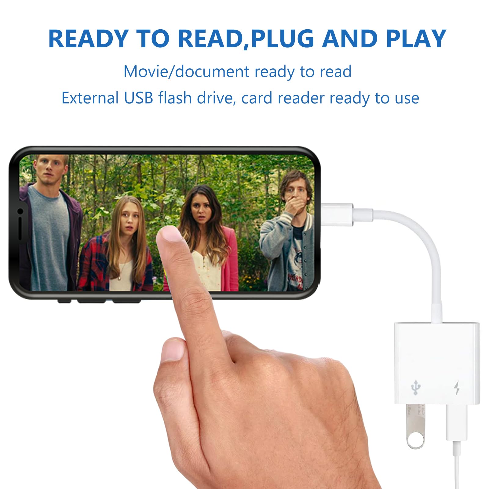 [Apple Mfi Certified] Lightning To Usb Camera Adapter With Charging Port For Iphone, Usb 3.0 Female Otg Cable For Ipad To Connec