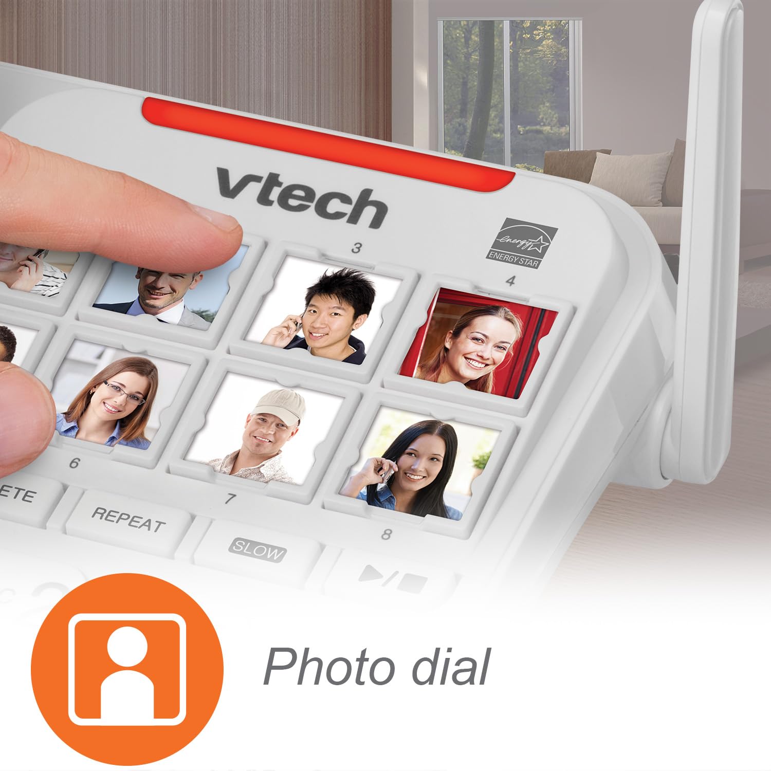 Vtech Sn5147 Amplified Corded/Cordless Senior Phone With Answering Machine, Call Blocking, 90Db Extra Loud Visual Ringer, One To