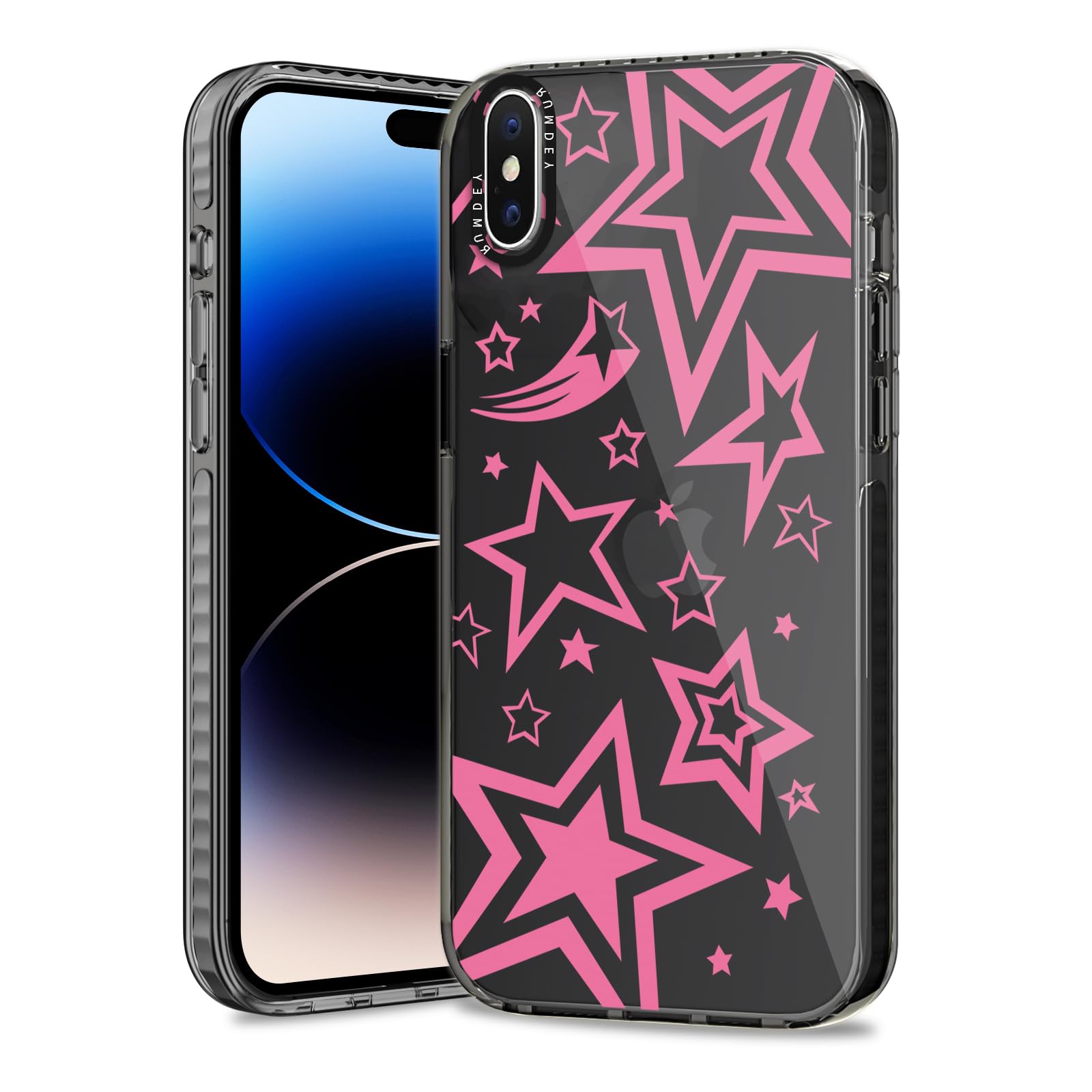 Rumdey 2 Pack Cute Stars Phone Case For Apple Iphone X/Xs 5.8 Inches, Soft Slim Fashion Protective Phone Cover For Women Girly,