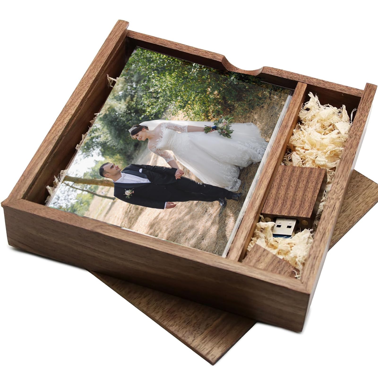 Wooden Usb Flash Drive 16Gb Usb 3.0 Tatmohik Wedding Usb Drive With Box For Storing Photos Wood Usb Thumb Drive With Usb Gift Bo