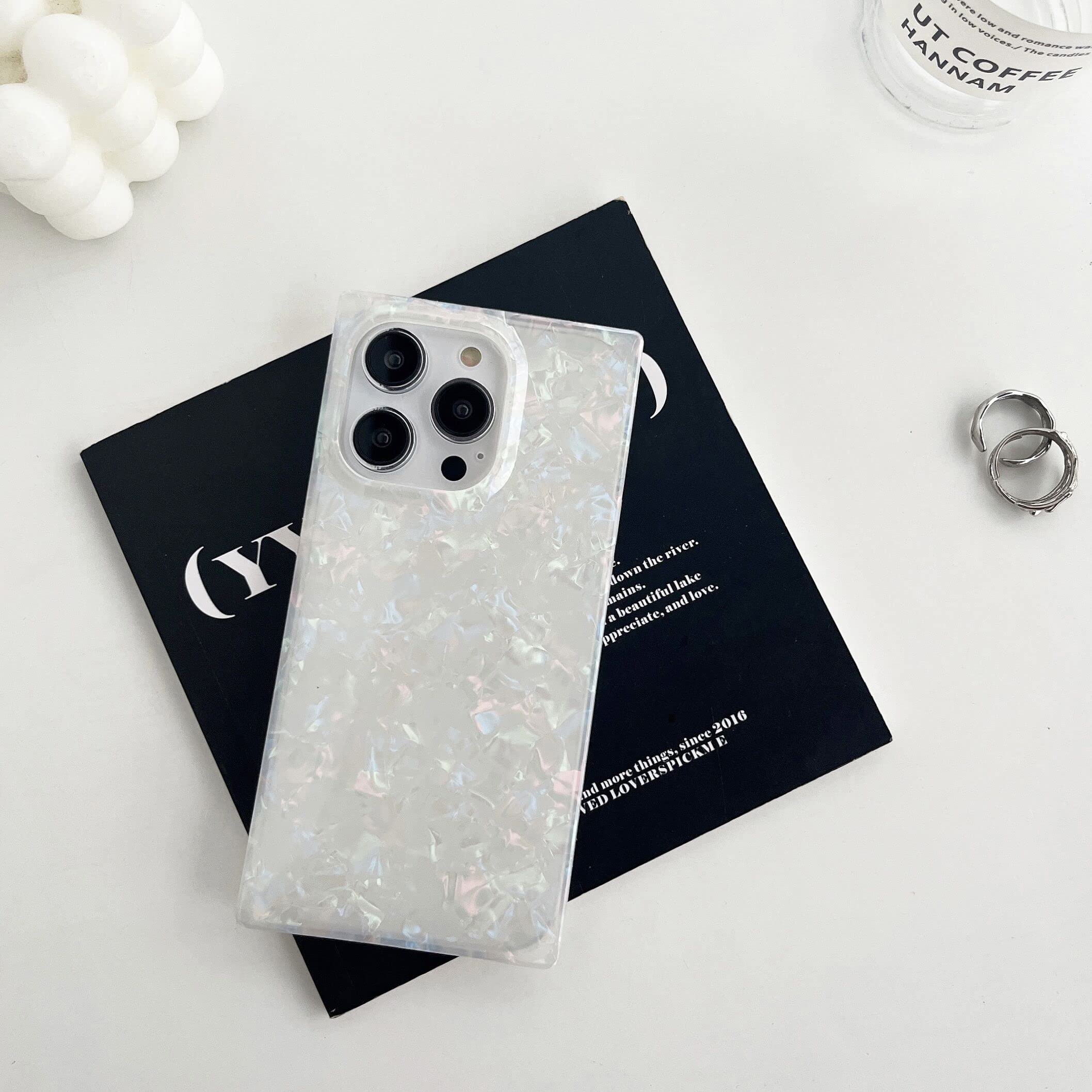 Cocomii Square Iphone 13 Case   Square Pearl Glitter   Slim   Lightweight   Glossy   Sturdy Tpu Silicone   Mother Of Pearl Seash