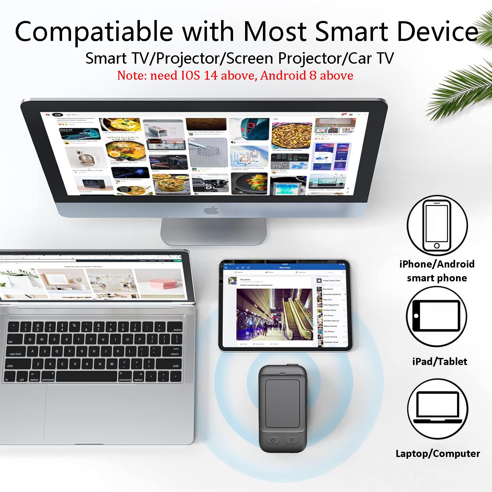 Phone Remote With Touchpad For Tiktok, Bluetooth Page Turner For Kindle App, Mini Mouse For Iphone, Ipad, Android Devices. Cellp