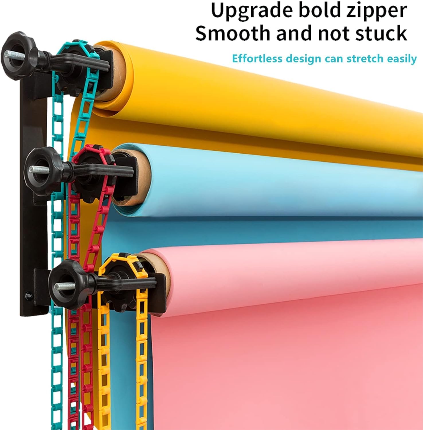 Goshoot 3 Roller Photography Backdrop Background Support Wall Mount Manual Pull Down System For Photo Studio With 6 Expand Bars