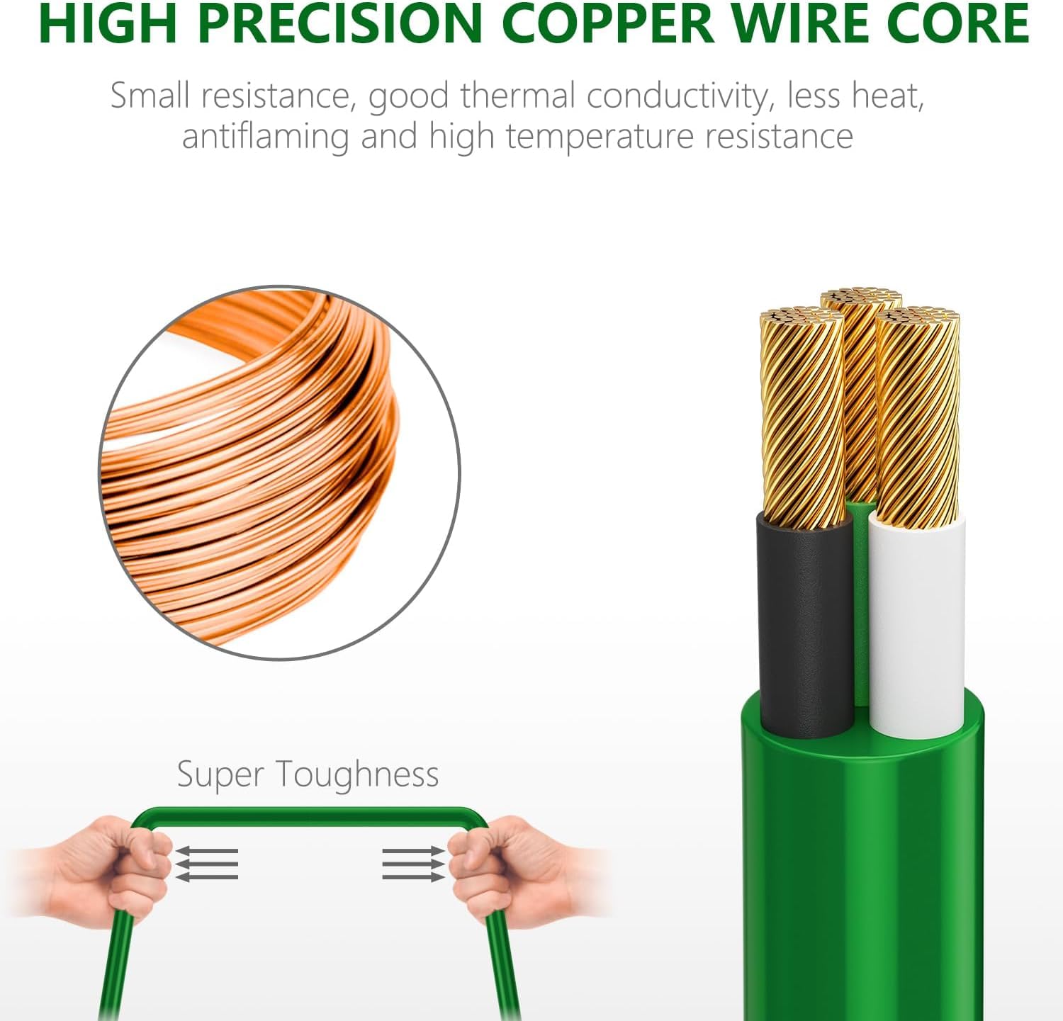 K Kasonic   Outdoor Extension Cord 75 Ft, Evenly Spaced 9 Outlets Plugs, 16/3 Sjtw Weatherproof Multiple Outlets Wire For Landsc