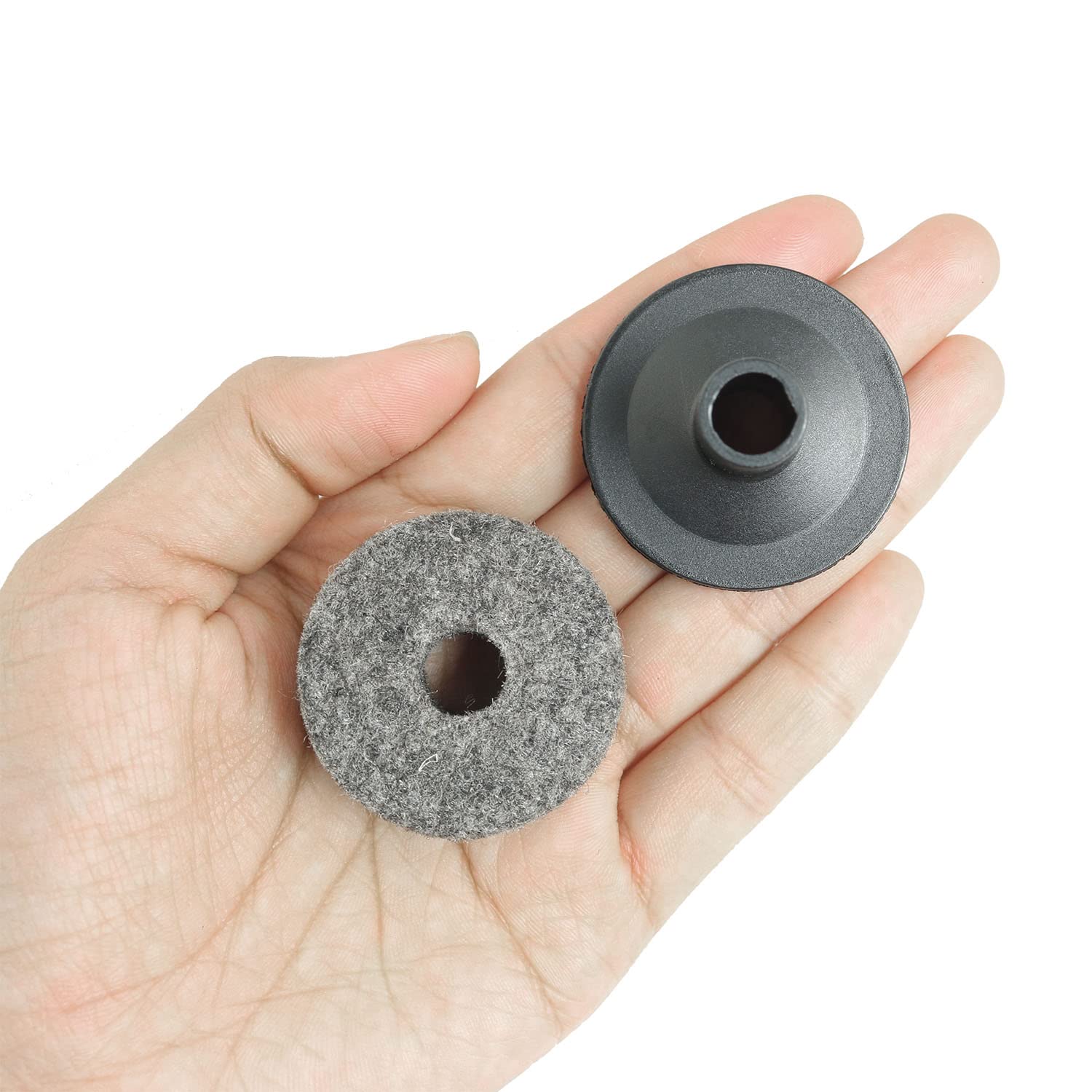 Meetoot 10 Sets Cymbal Stand Felt Washer Gray Drum Cymbal Stand Sleeves Drumset Kit Accessories