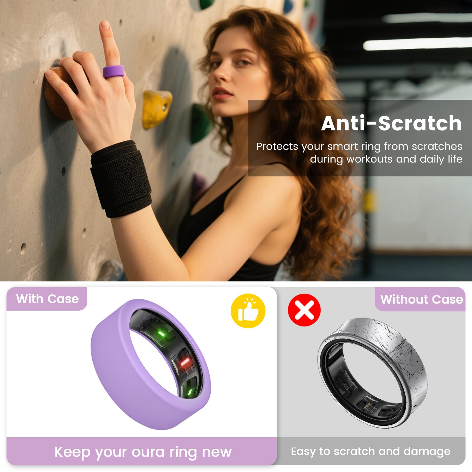 Bandrain 15 Pack Ultra-Thin Ring Covers Compatible With Oura Ring Gen 4/3 Cover, Anti-Scratch Silicone Protector Accessories For