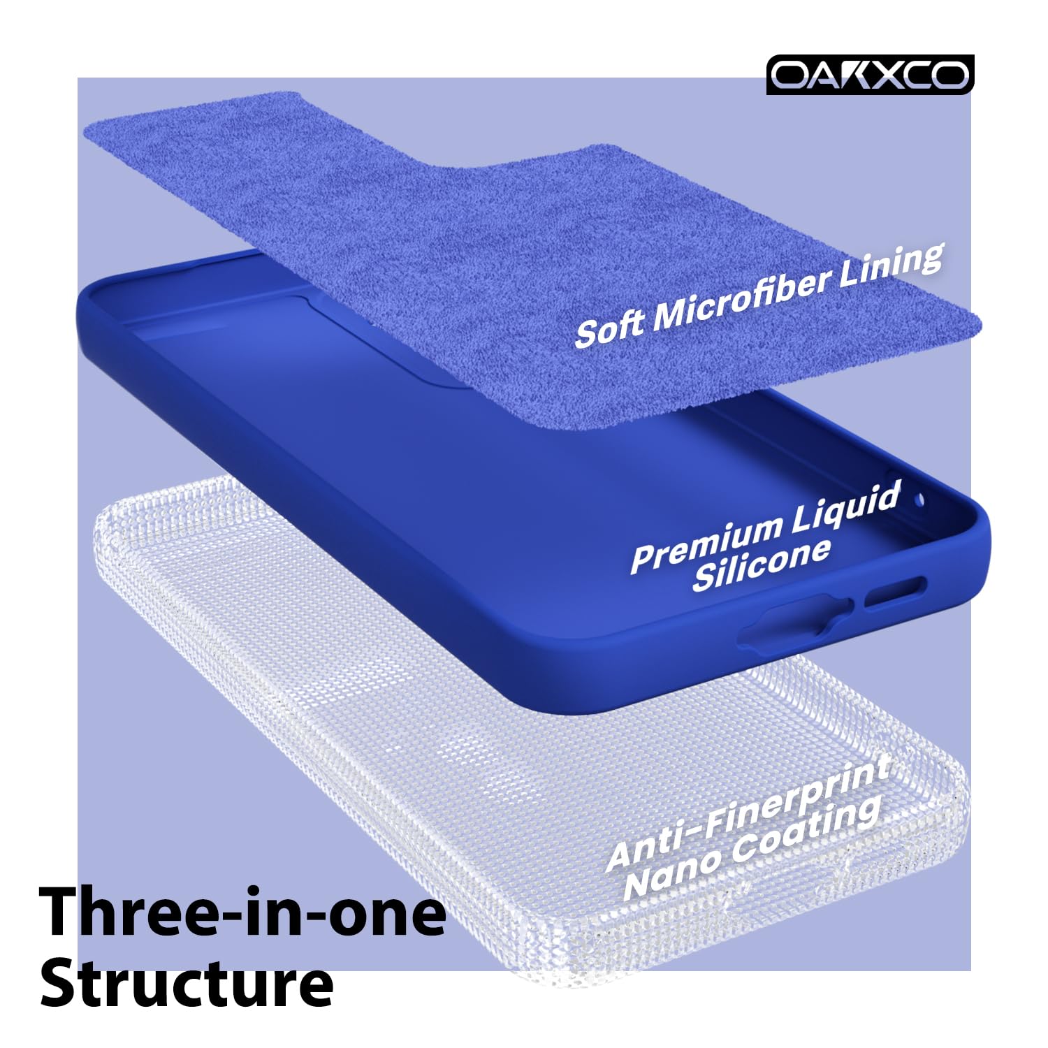 Oakxco For Samsung Galaxy A55 5G Case Liquid Silicone, Soft Rubber Gel Elegant Aesthetic Basic Simple Cover, Cute Thin Slim Tpu