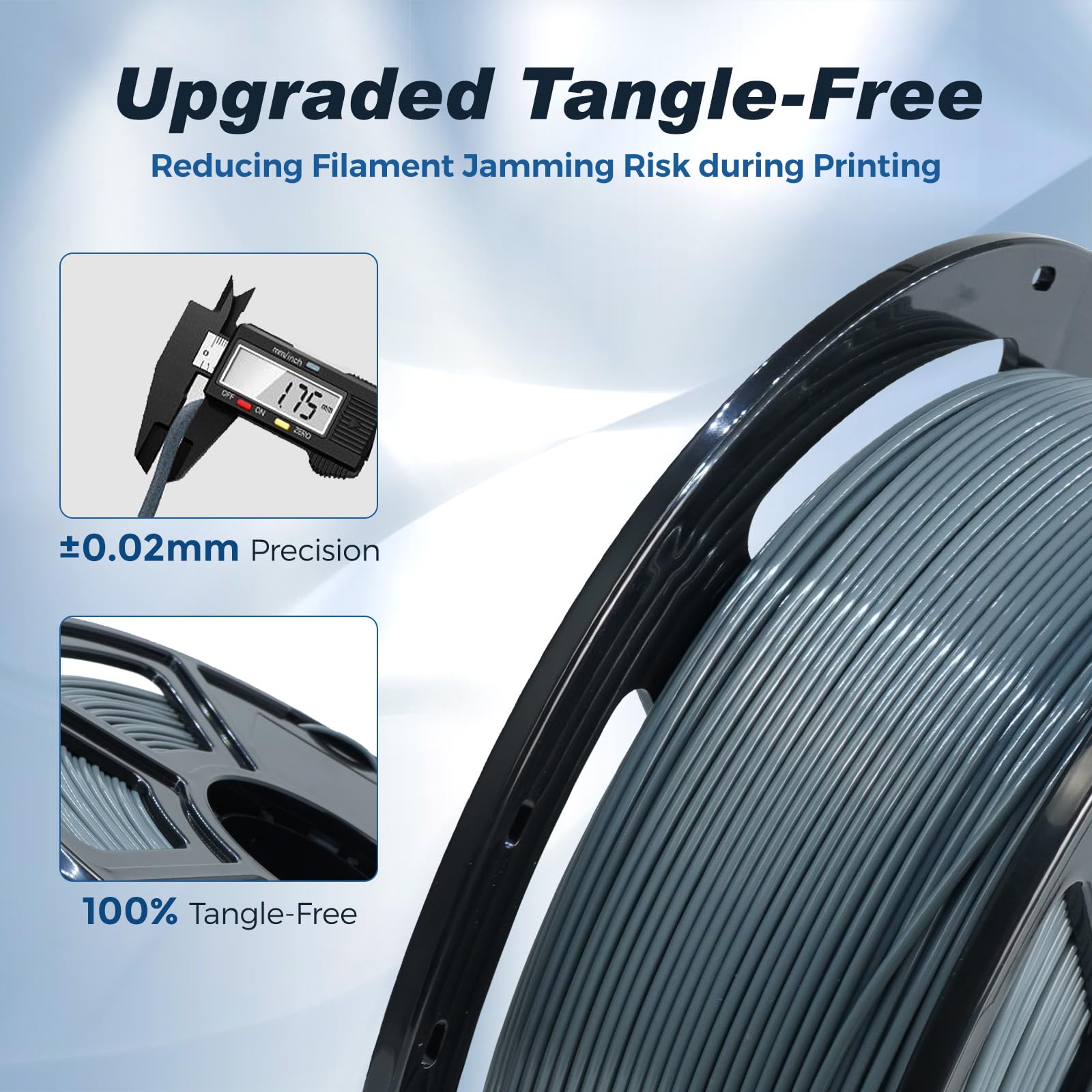 Flashforge Rapid Pla Filament 1.75Mm Iron Grey, 500Mm/S High Speed Printing, 3D Printer Filament 1Kg Spool, Dimensional Accuracy