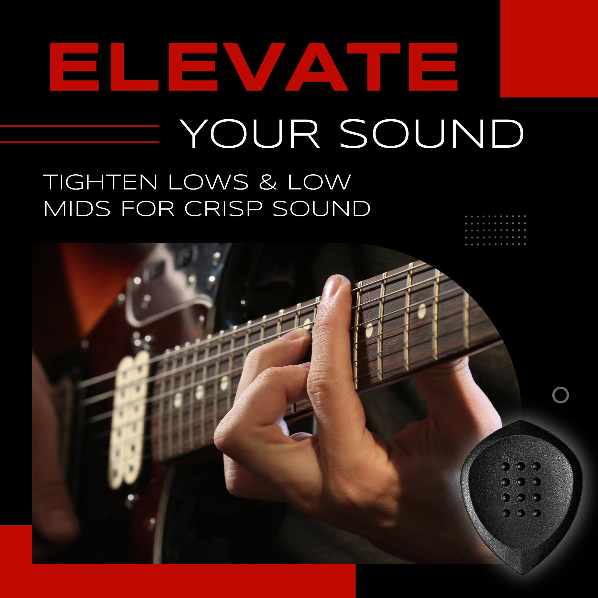 Acoustik Attak Stealth Structured Guitar Pick   Small Beveled Guitar Picks, Unique Tone (10 Pack, Black)