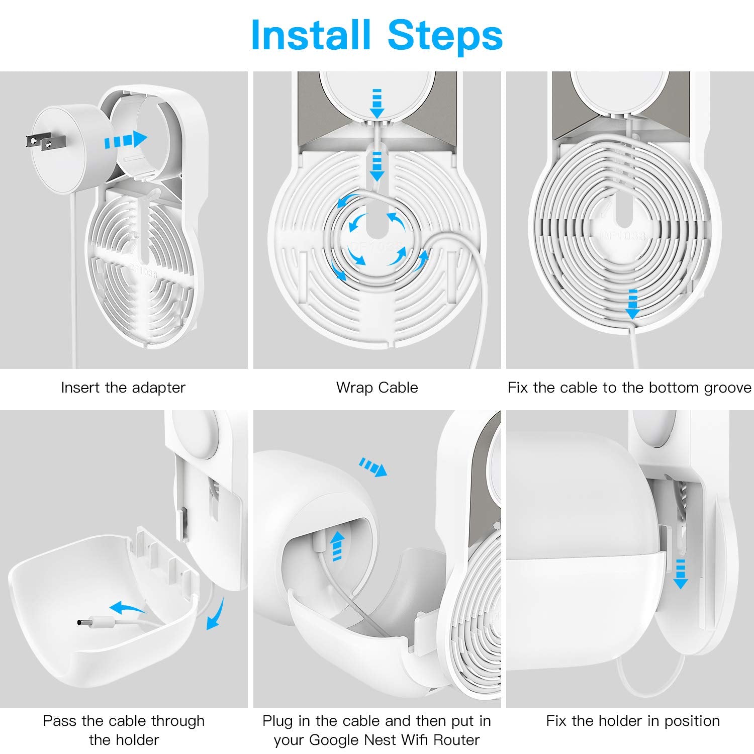 Koroao Smart Home Outlet Wall Mount Only For Google Nest Wifi Router(2Nd Generation)   Easy Installation And No Cord Clutter Holder Bracket For Google 4X4 Ac2200 Nest Mesh Wi Fi Router (1 Pack)