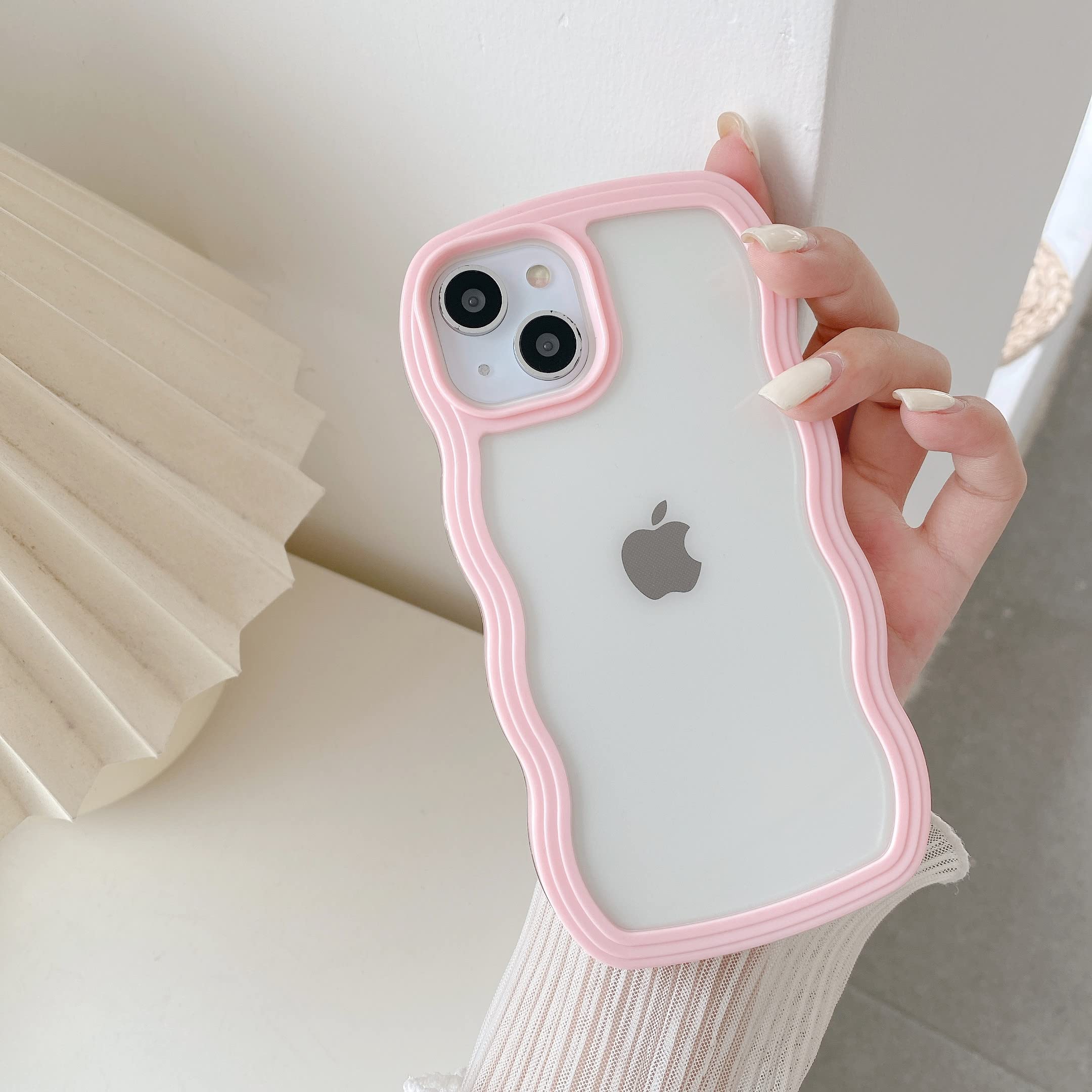 Qltypri Compatible With Iphone 11 Case, Cute Curly Wave Frame Clear Case For Girls Women, Transparent Soft Silicone Tpu Bumper S