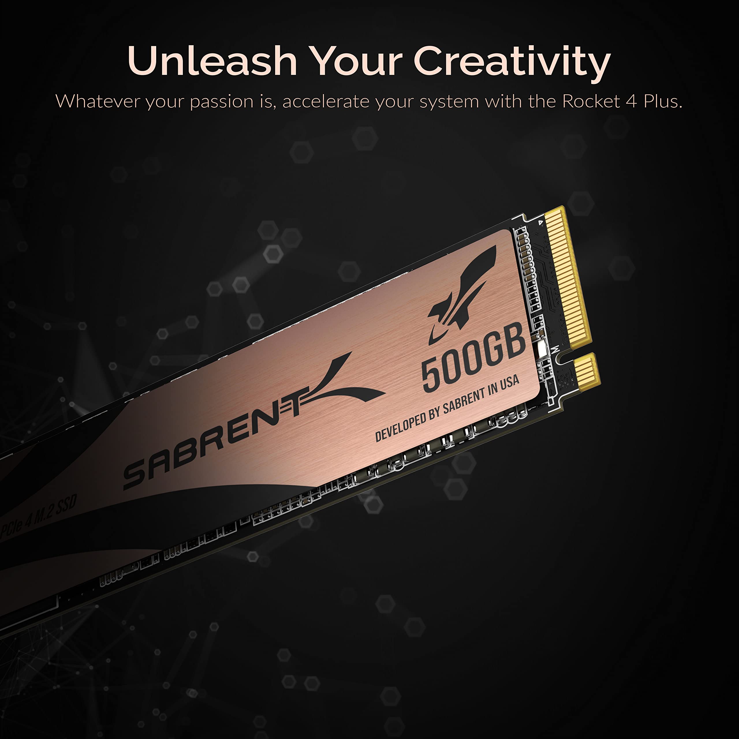 Sabrent Rocket 4 Plus Ssd With Heatsink 500Gb Pcie Gen 4 Nvme M.2 2280 Internal Solid State Drive, Extreme Speed, Heat Managemen