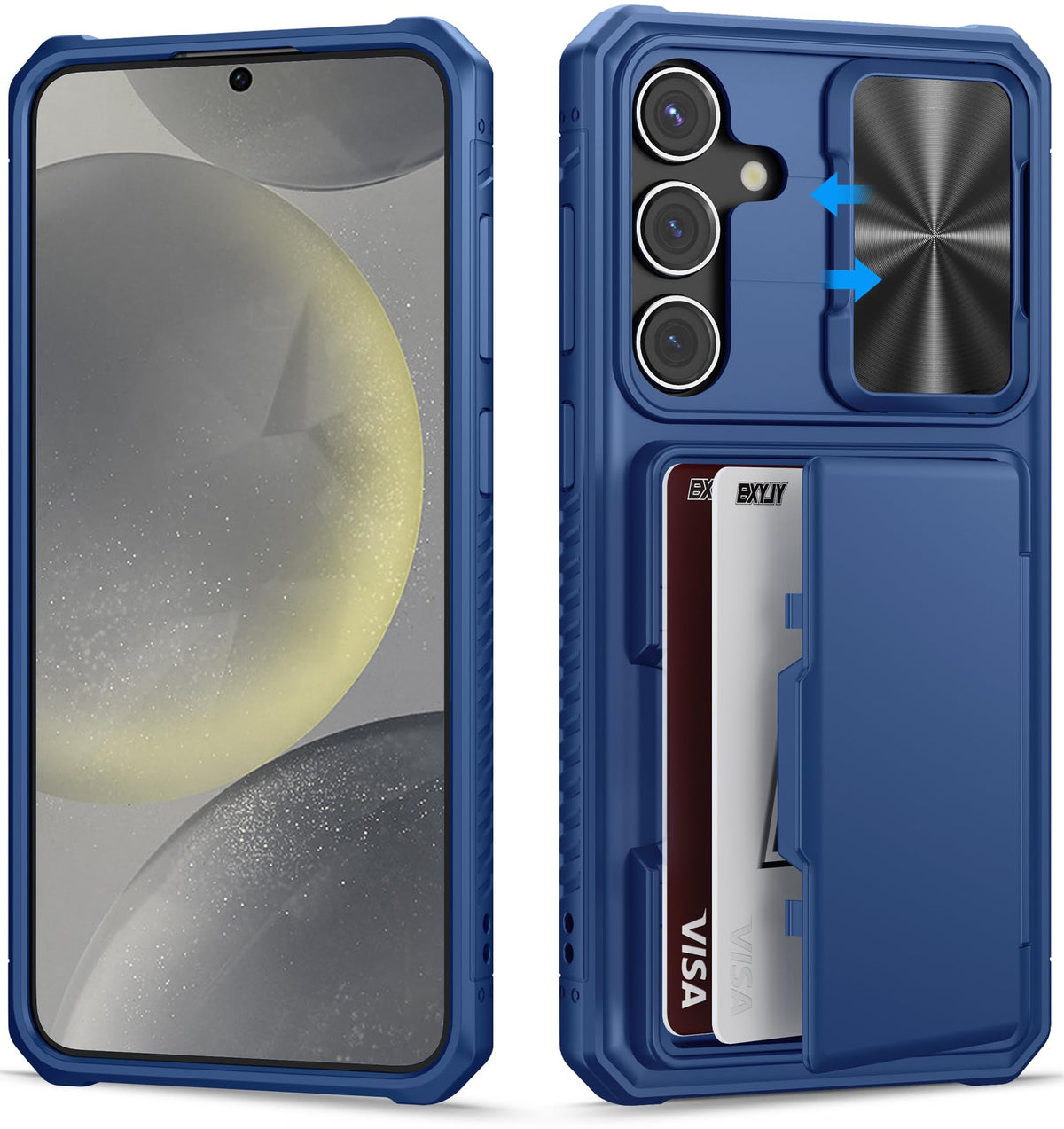 Bxyjy For Samsung Galaxy S24+ Plus Case Wallet, Built In Card Holder (4 5 Cards) & Slide Camera Cover, Military Grade Protection