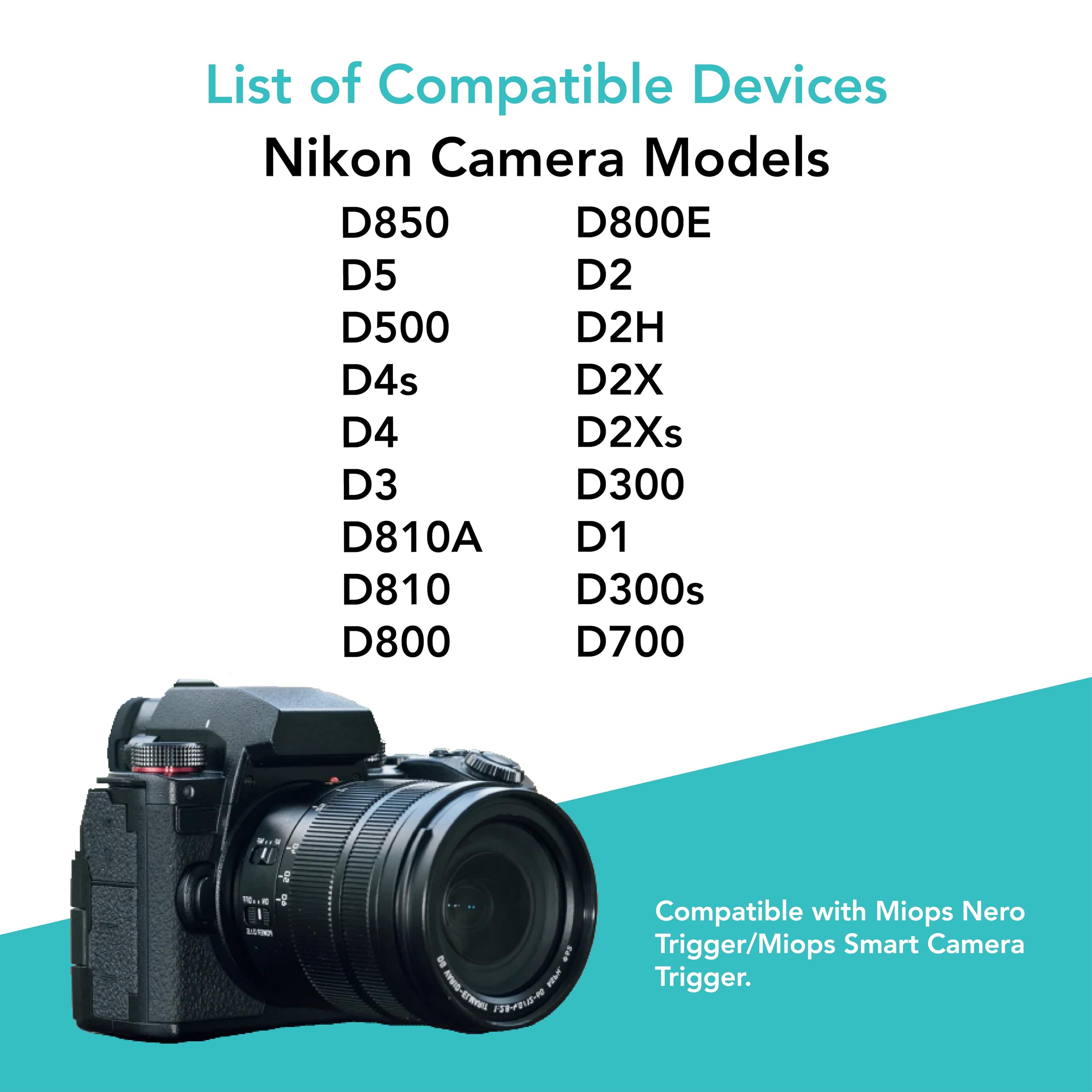 Foto&Tech 2.5Mm-N1 10-Pin Remote Control Shutter Release Cable Cord Compatible With Miops Trigger & Nikon Cameras D850 D5 D500 D