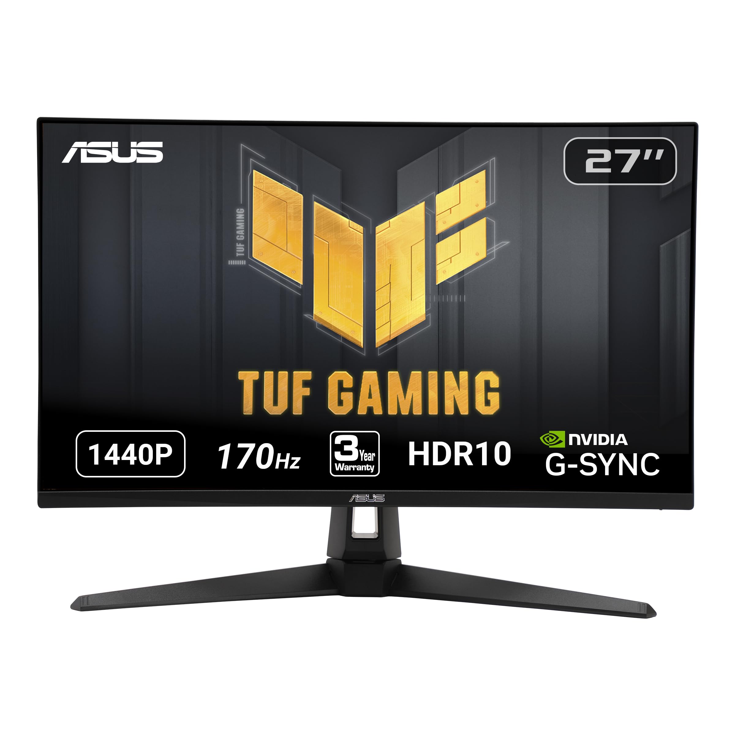 Asus Tuf Gaming 27'' 2K Hdr Monitor (Vg27Aq1A)   Wqhd (2560 X 1440), Ips, 170Hz (Supports 144Hz), 1Ms, Extreme Low Motion Blur,