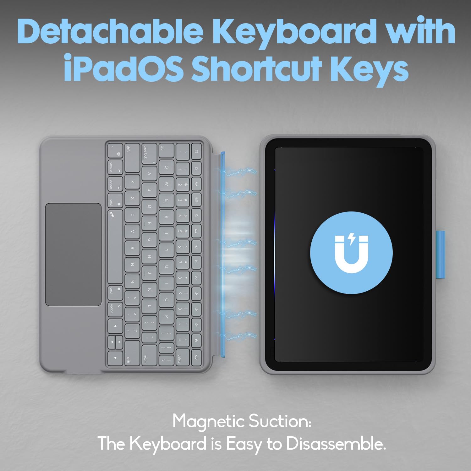 Ytlusn Keyboard Case For Ipad 10Th Generation,Bluetooth Wireless Detachable Magnetic Stand Rechargeable Keyboard With Folio Slim