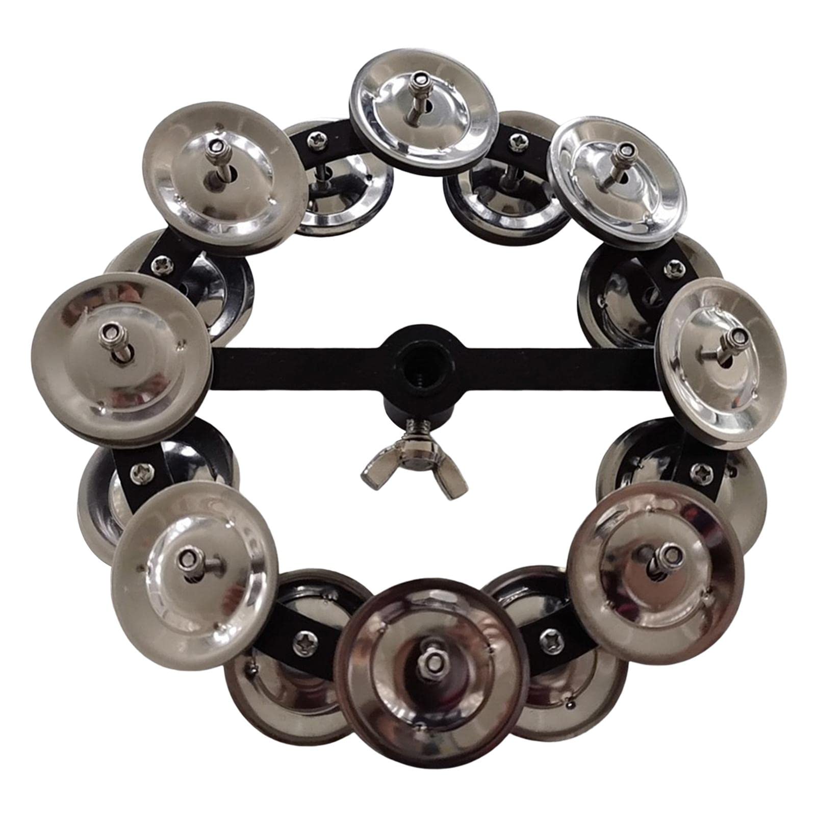 ELBME Hi Hat Tambourine with Double Row Music Rhythm Tambourine for Ensemble