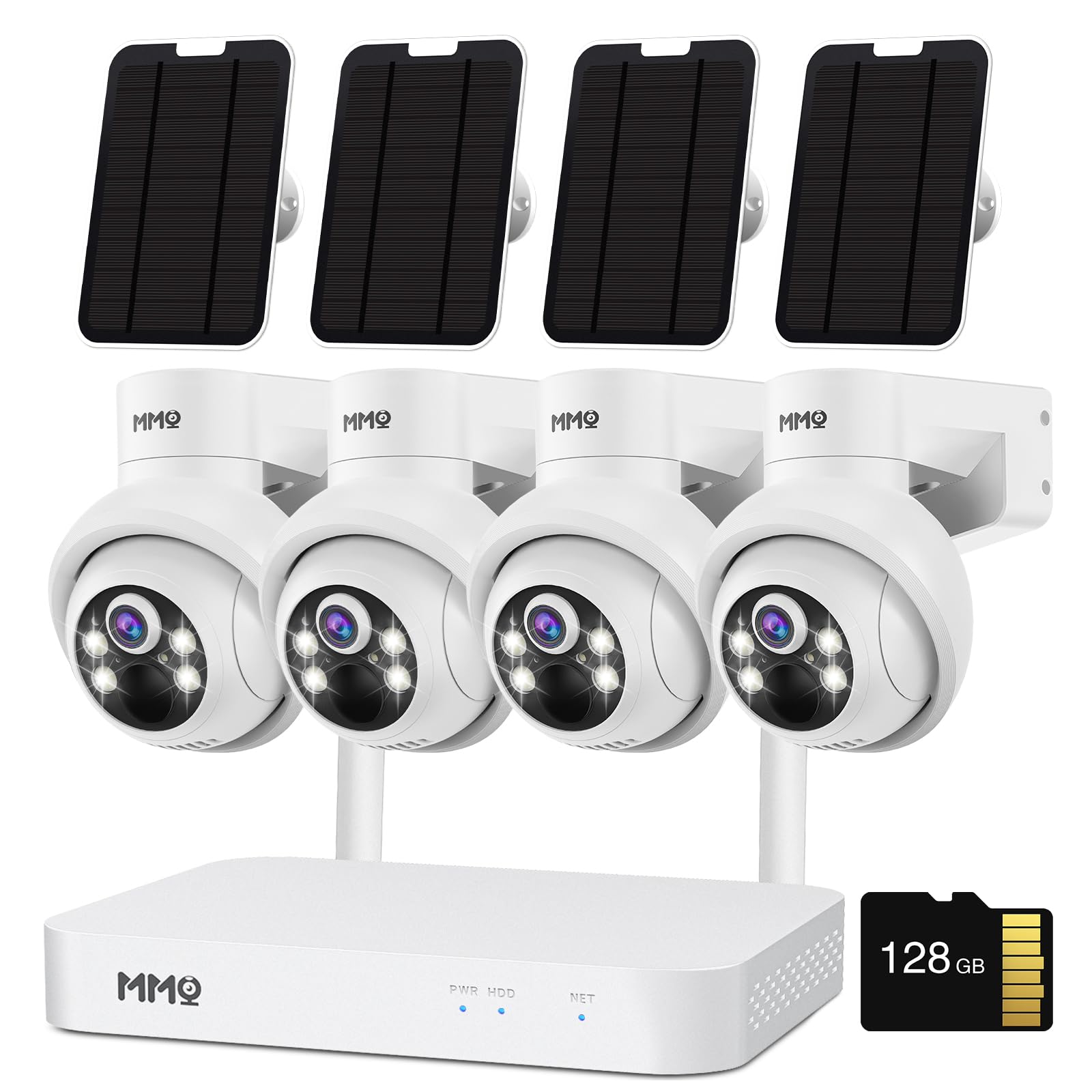 ?2.5K? Mmq Wireless Solar Security Camera System, 10Ch 4Mp Hd Solar Cameras, Ptz Camera Outdoor Wifi, Home Surveillance Camera W