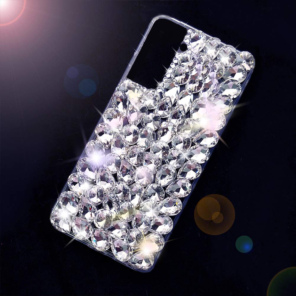 Bonitec For Samsung Galaxy S23 Case Bling Sparkle 3D Glitter Case For Women Girls Luxury Shiny Crystal Rhinestone Diamond Bumper