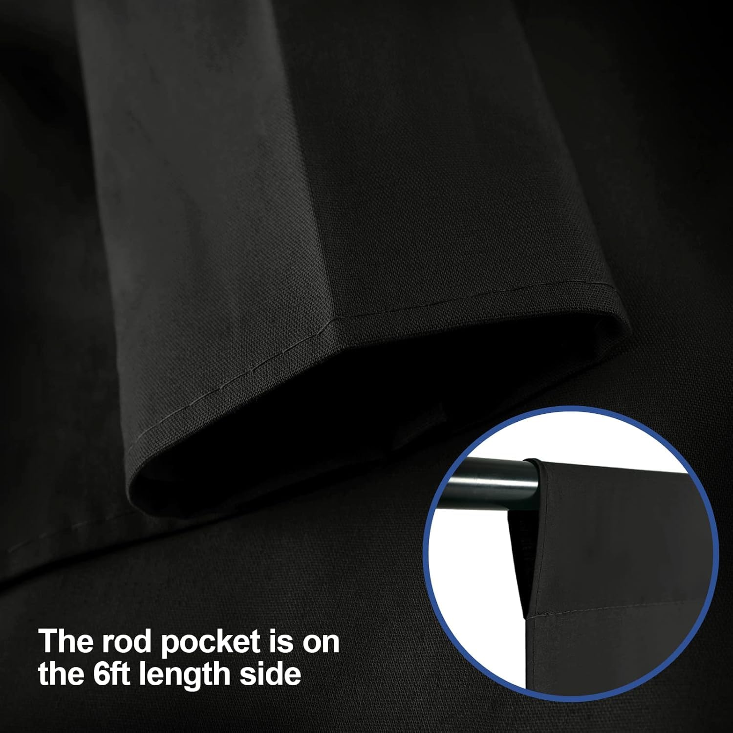 Emart Black Screen Backdrop, 8 X 10 Ft Photography Black Background For Streaming Zoom, Small Photo Muslin Black Curtain With 4