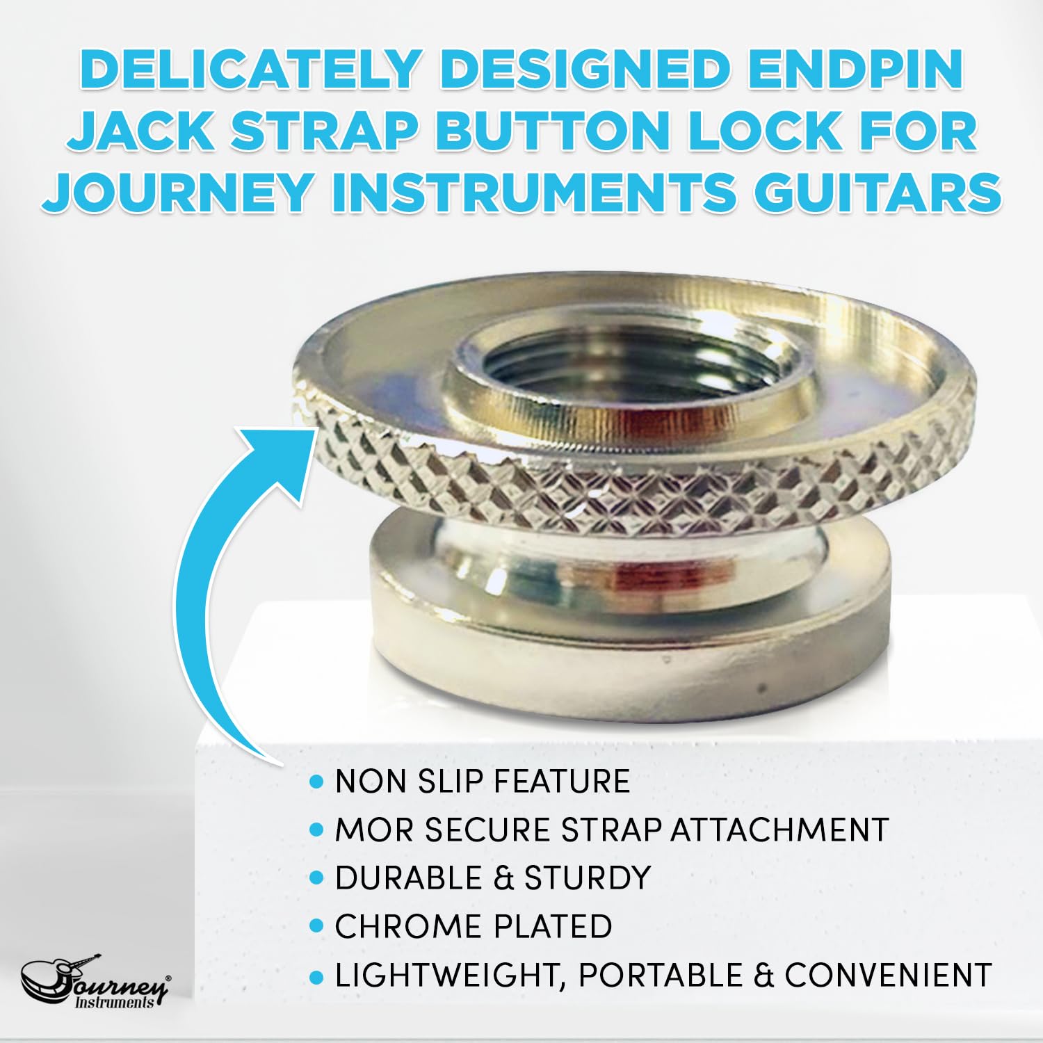 Journey Instruments Endpin Jack Strap Button Lock   Sl01 Acoustic Guitar Strap Button Lock Secure Attachment, Compatible With Jo