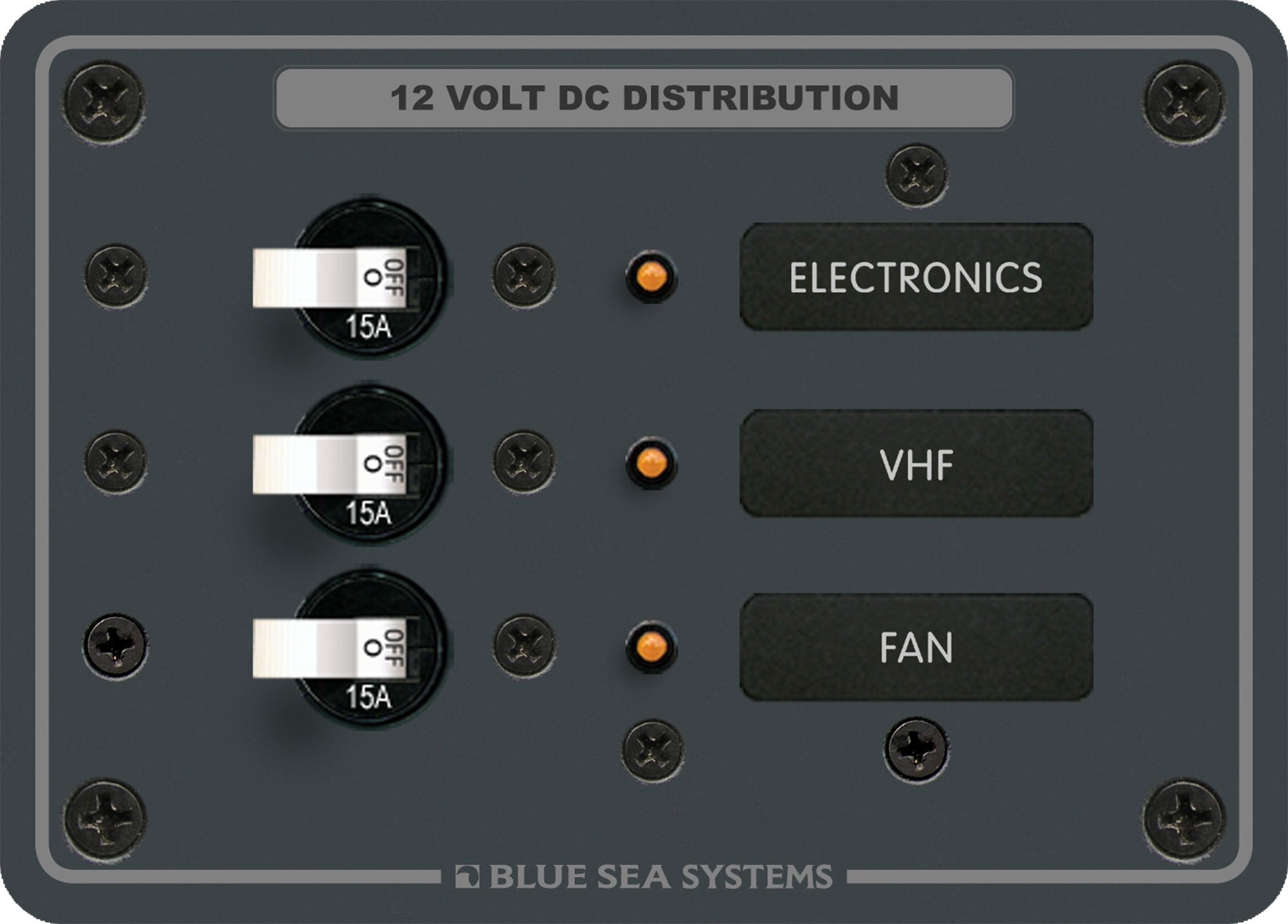 Blue Sea Systems 8025 Traditional Metal DC Panel  3 Positions, White