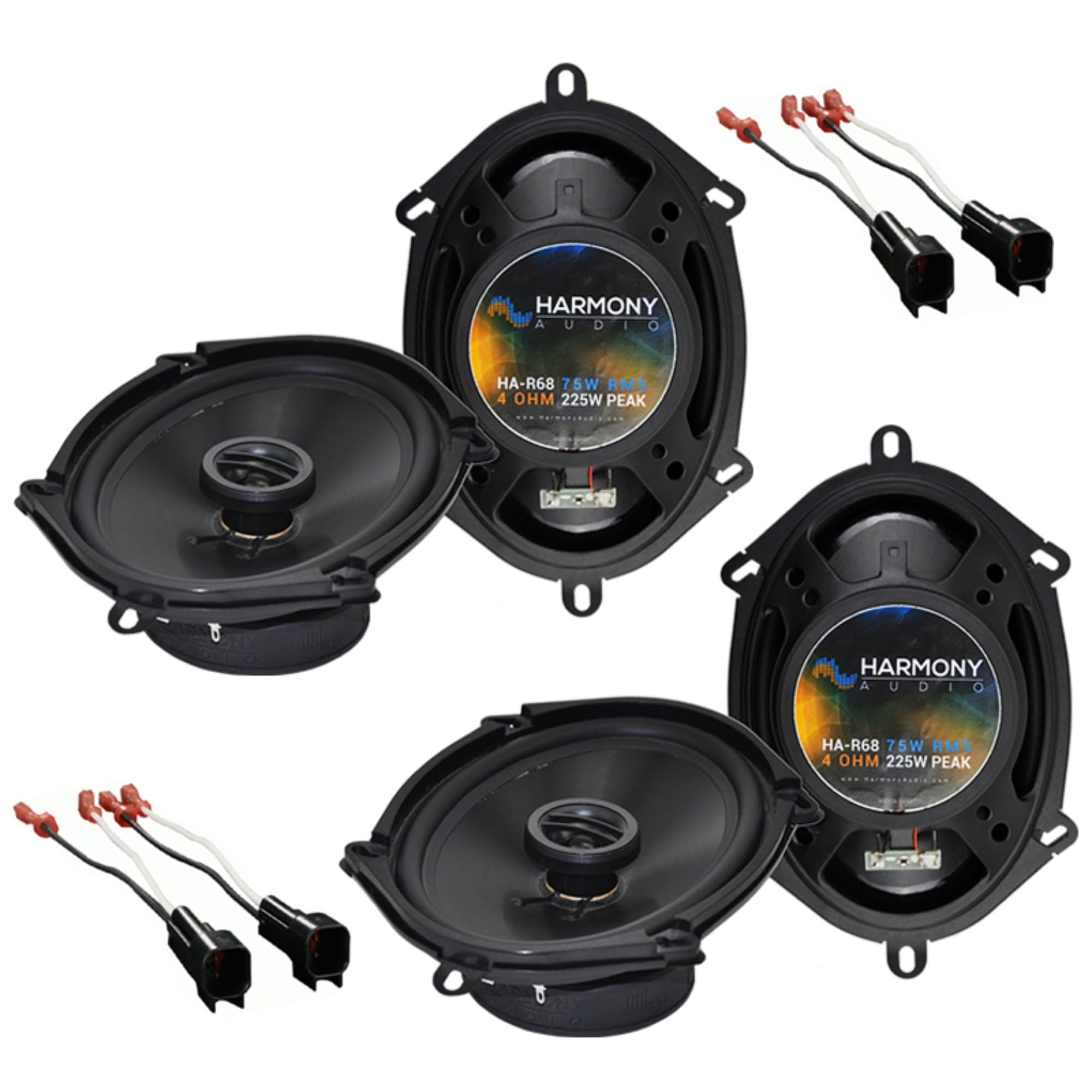 Harmony Audio Bundle Compatible with 2001-2010 Ford Explorer Sport Trac (2) HA-R68 5x7 6x8 New Factory Speaker Replacement Upgra