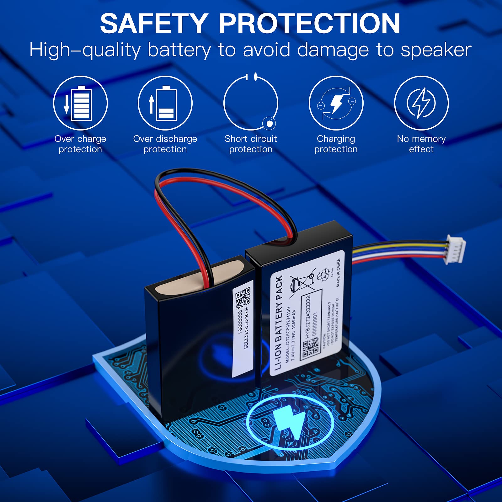 Battery For Beats Pill 2.0 Speaker Kratax 1050Mah Li Ion 7.4 V Replacement Battery For Beats Pill 2.0 J272/Icp092941Sh Wireless Portable Bluetooth Speaker