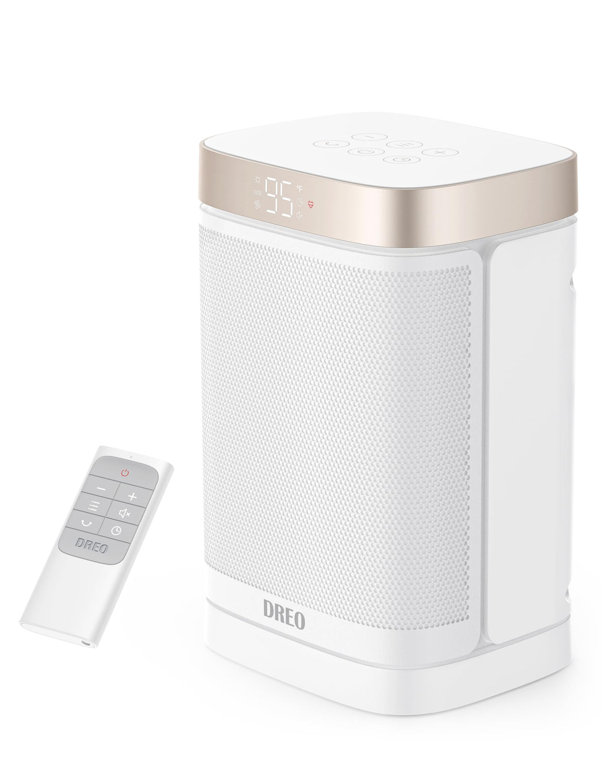 Dreo Atom One Space Heater With Remote, 70Oscillating Electric Heaters With Digital Thermostat, 1500W Ptc Ceramic Heater, 12H Ti