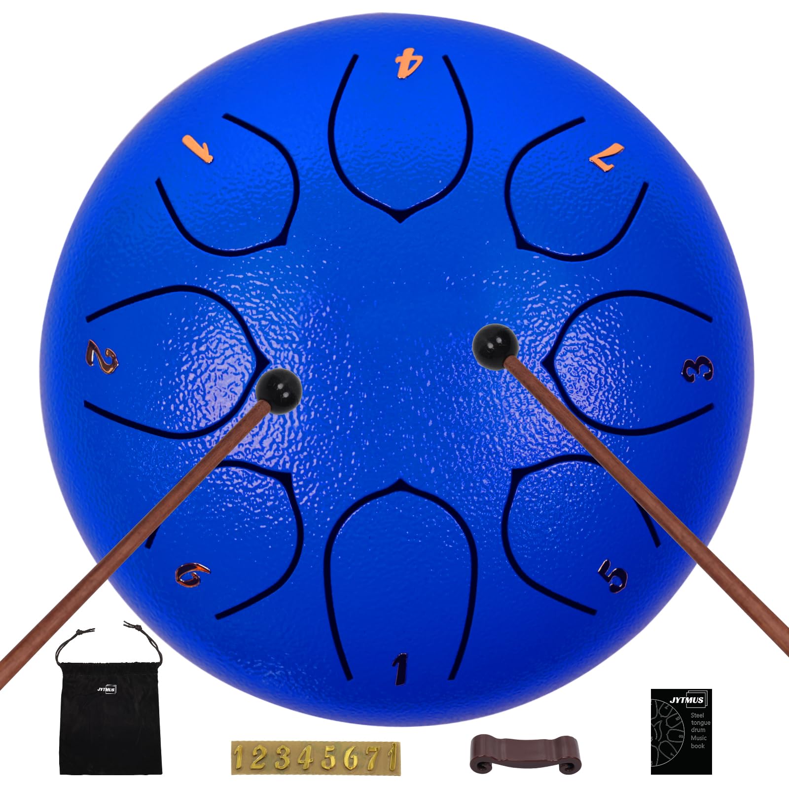 Jytmus Steel Tongue Drum 8 Notes 6 Inches Steel Drum With Drum Bag, Music Book, Drum Mallets, Mallet Holder And Stickers Tongue