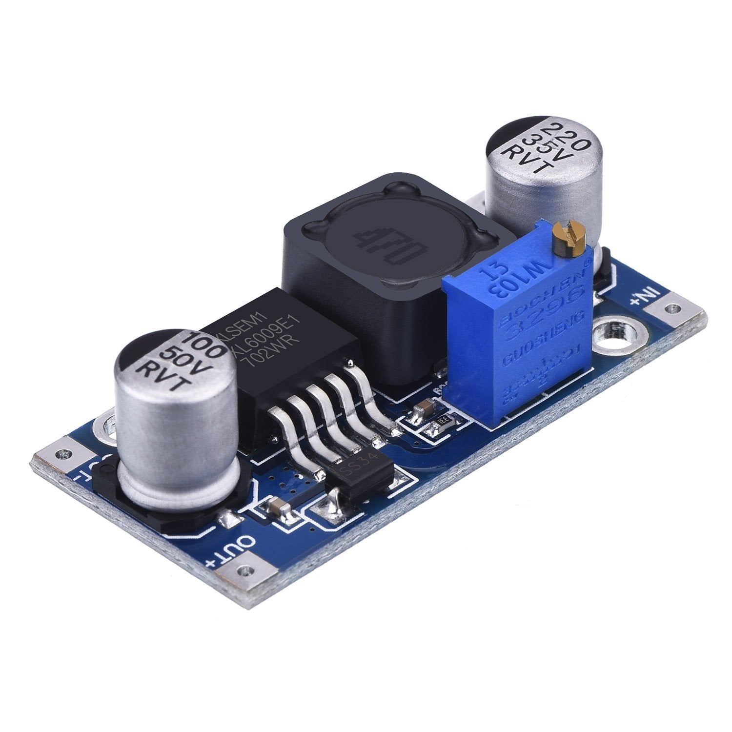 Hiletgo 5Pcs Xl6009 Boost Module Dc Dc Adjustable Module Dc3.0 30V To Dc5 35V Output Voltage Power Converter Circuit Board Modul