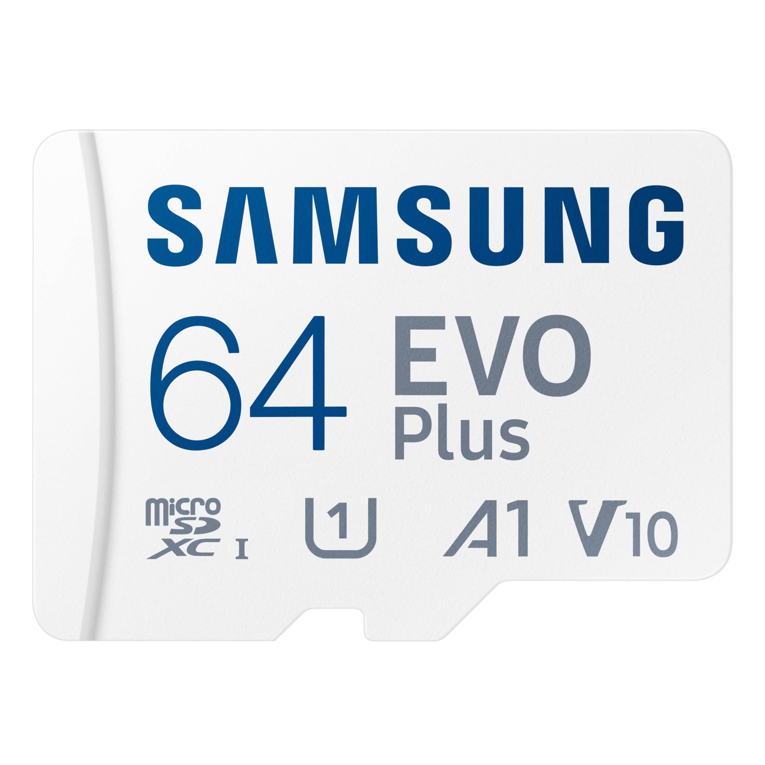 Samsung Evo Plus Microsd Memory Card + Adapter, 64Gb Microsdxc, Speeds Up To 160 Mb/S, Uhs I, C10, U1, V10, A1, Upgrade Storage