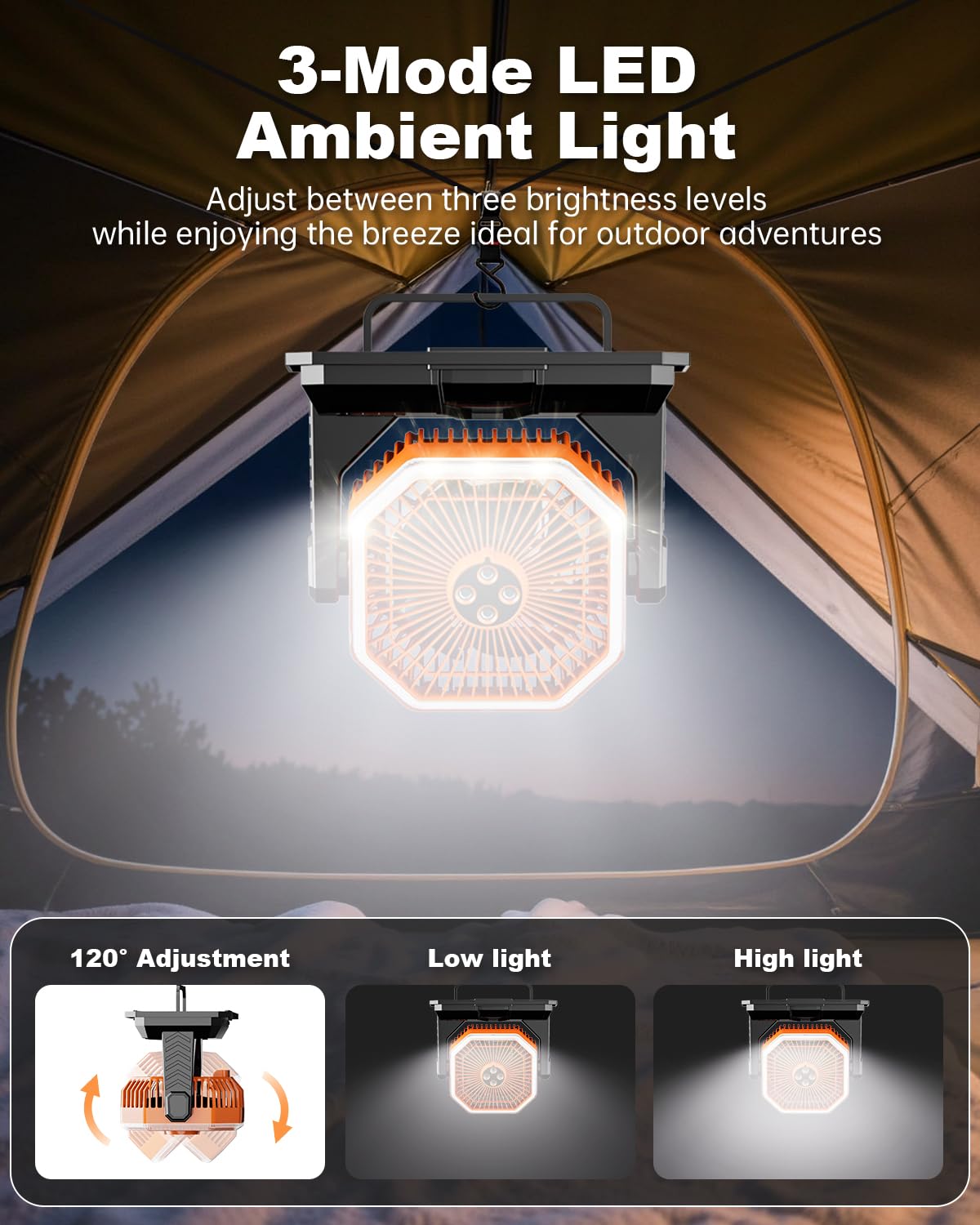 Portable Misting Fan, Rechargeable Outdoor Cooler, Battery Operated Personal Fan With3 Speeds & 8L Bucket For Patio, Camping,Hik